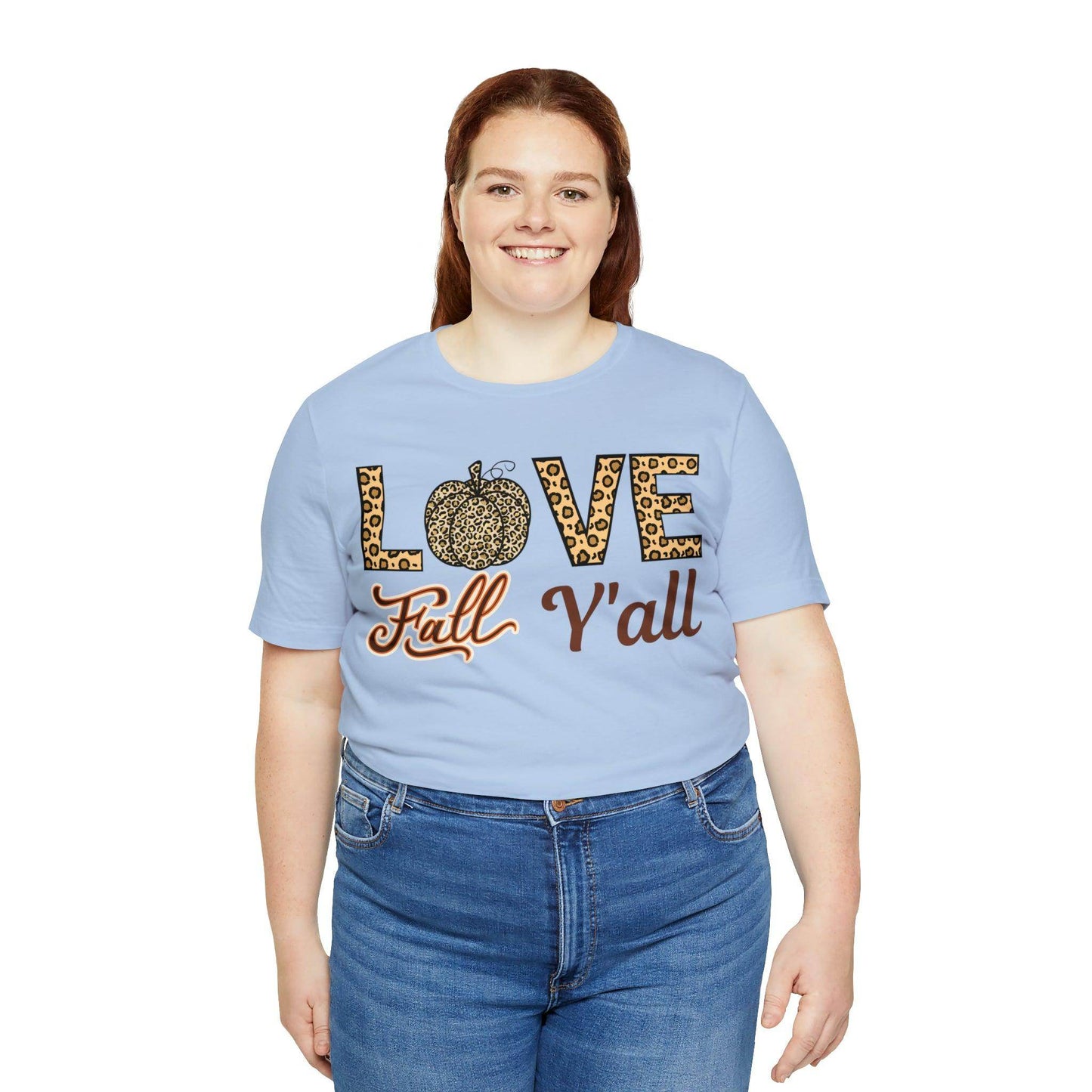 Leopard Print Love Fall Y'all Shirt, Pumpkin Shirt, Fall Shirt for Fall Lovers, Fall Gift - Giftsmojo