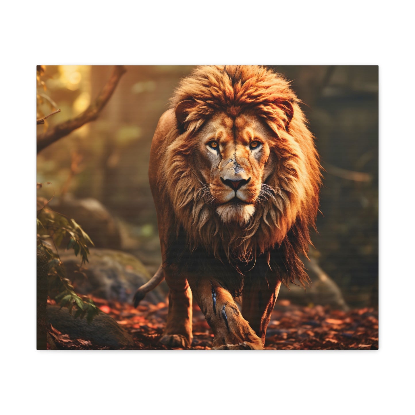 Wounded Lion In Nature Art Canvas Gallery Wraps Lion Print Large Canvas Art Animal Wall Art minimalist Wall Art Lover Gift
