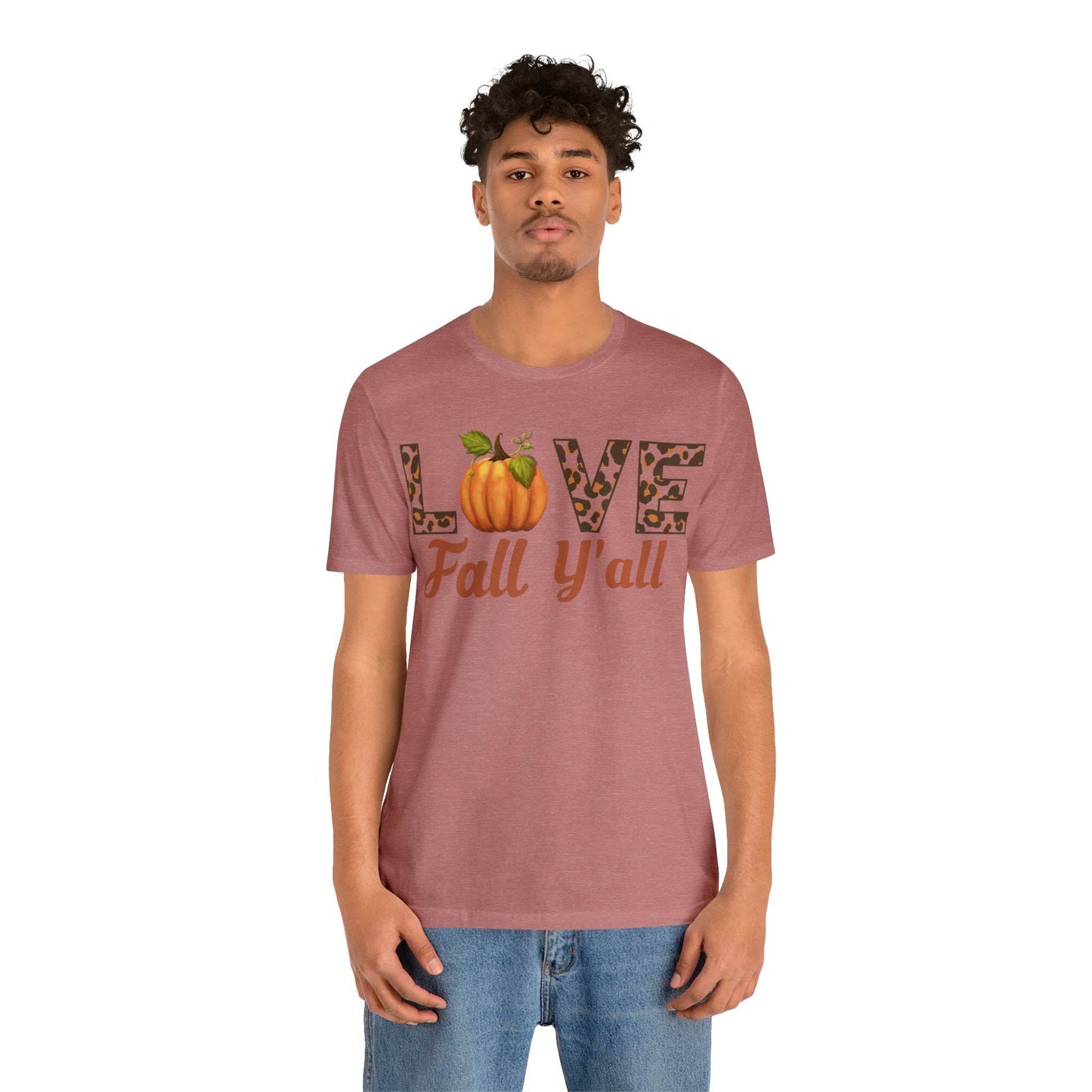 Leopard Print Love Fall Y'all Shirt, Pumpkin Shirt, Fall Shirt for Fall Lover, Fall gift - Giftsmojo