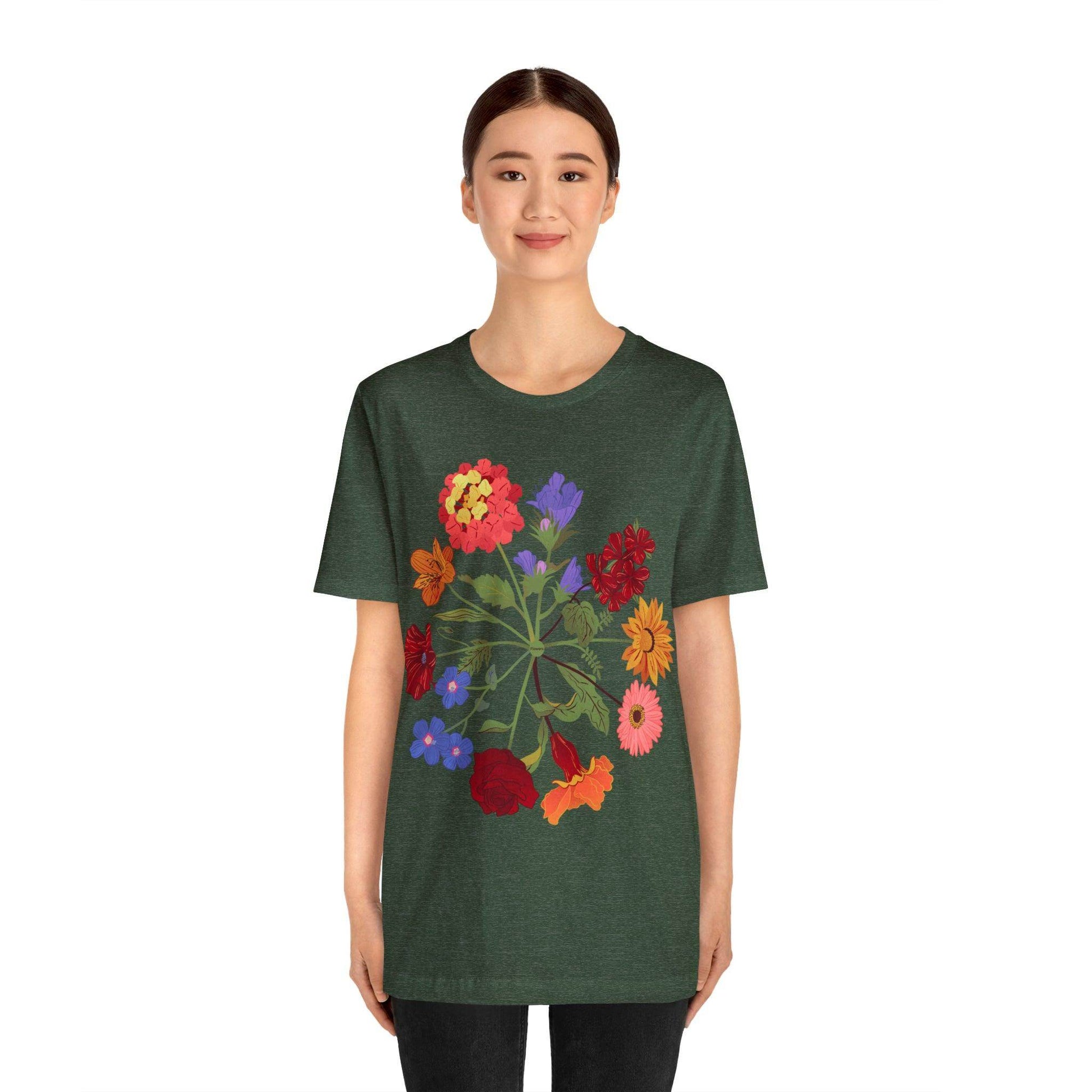 Wildflower Tshirt, Flower Shirt, Types of Flowers Shirt, Floral Tshirt, Gift for Women, Ladies Shirts Best Friend Gift, Plant Mom Nature Tee - Giftsmojo