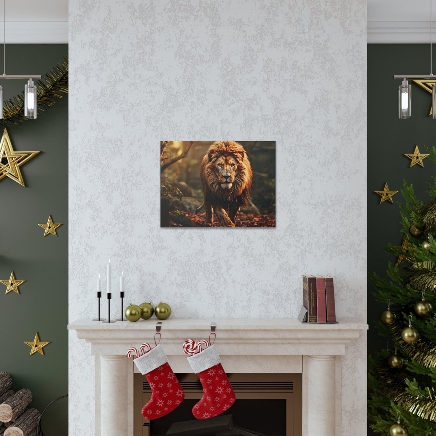 Wounded Lion In Nature Art Canvas Gallery Wraps Lion Print Large Canvas Art Animal Wall Art minimalist Wall Art Lover Gift