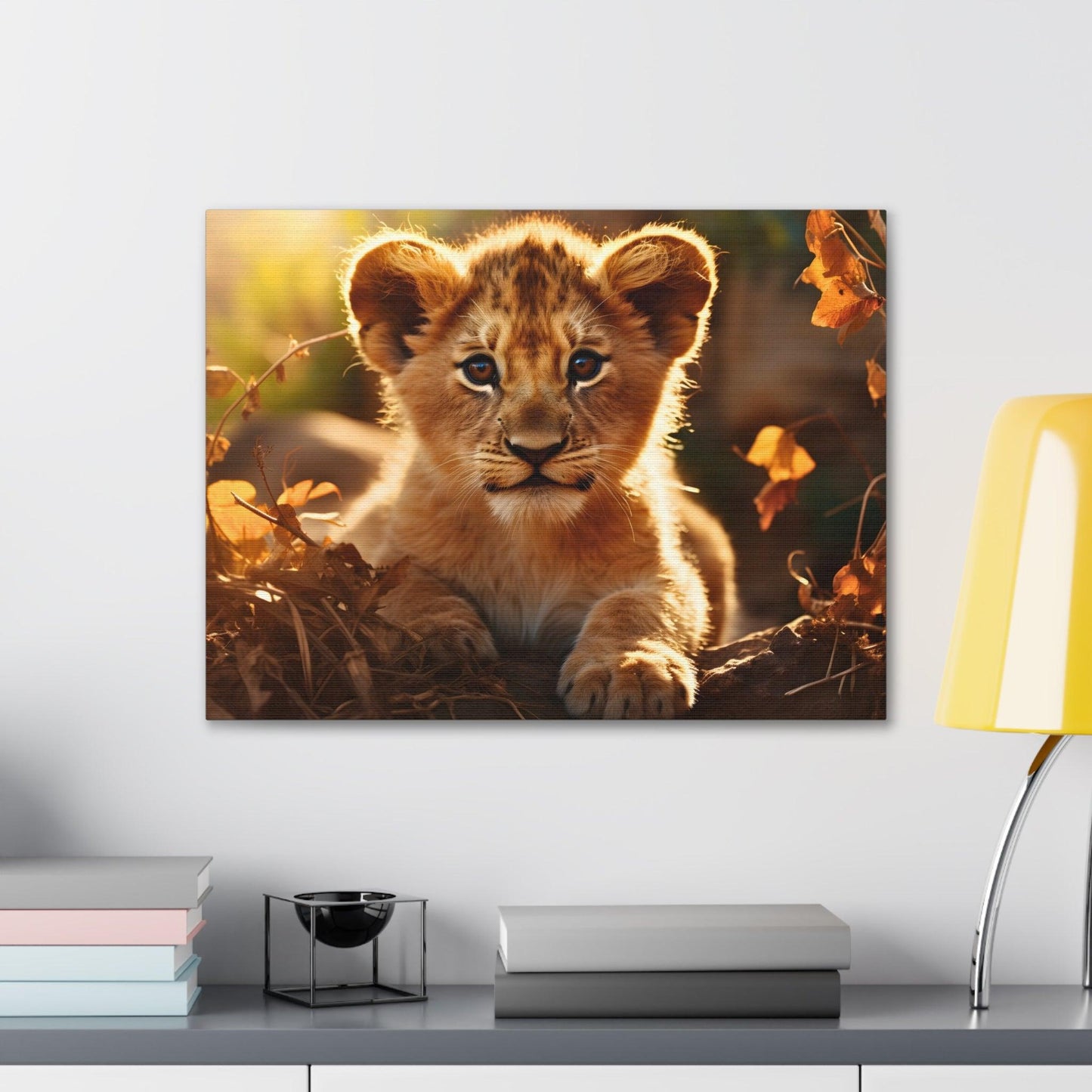Baby Lion Cub Print Animal Nature Art Safari Nursery Canvas Gallery Wraps Baby Lion Print Large Canvas Art Animal Wall Art Lover Gift