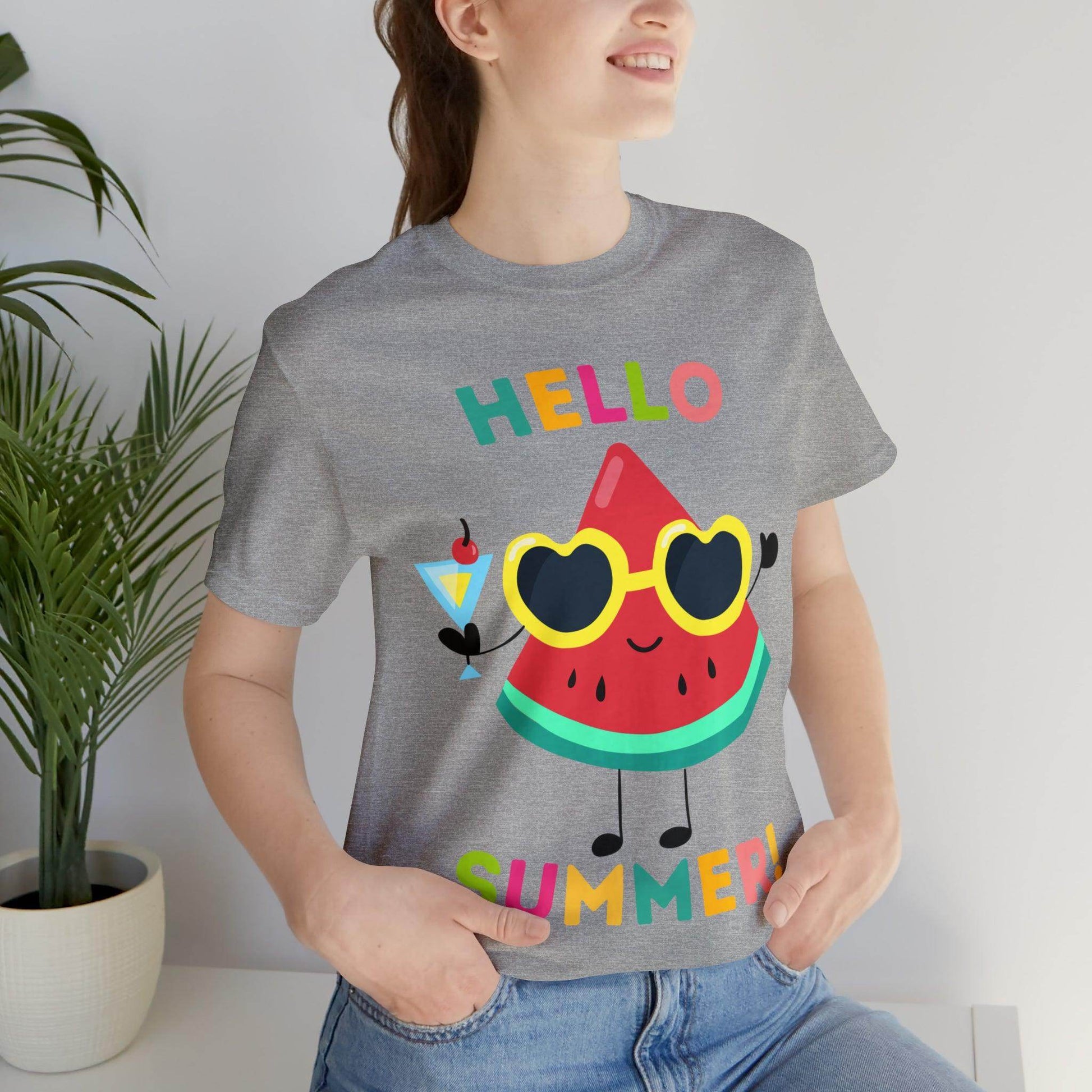 Hello Summer Shirt, Funny Summer Casual Top Tee,Unisex Summer Tshirt Ladies - Giftsmojo