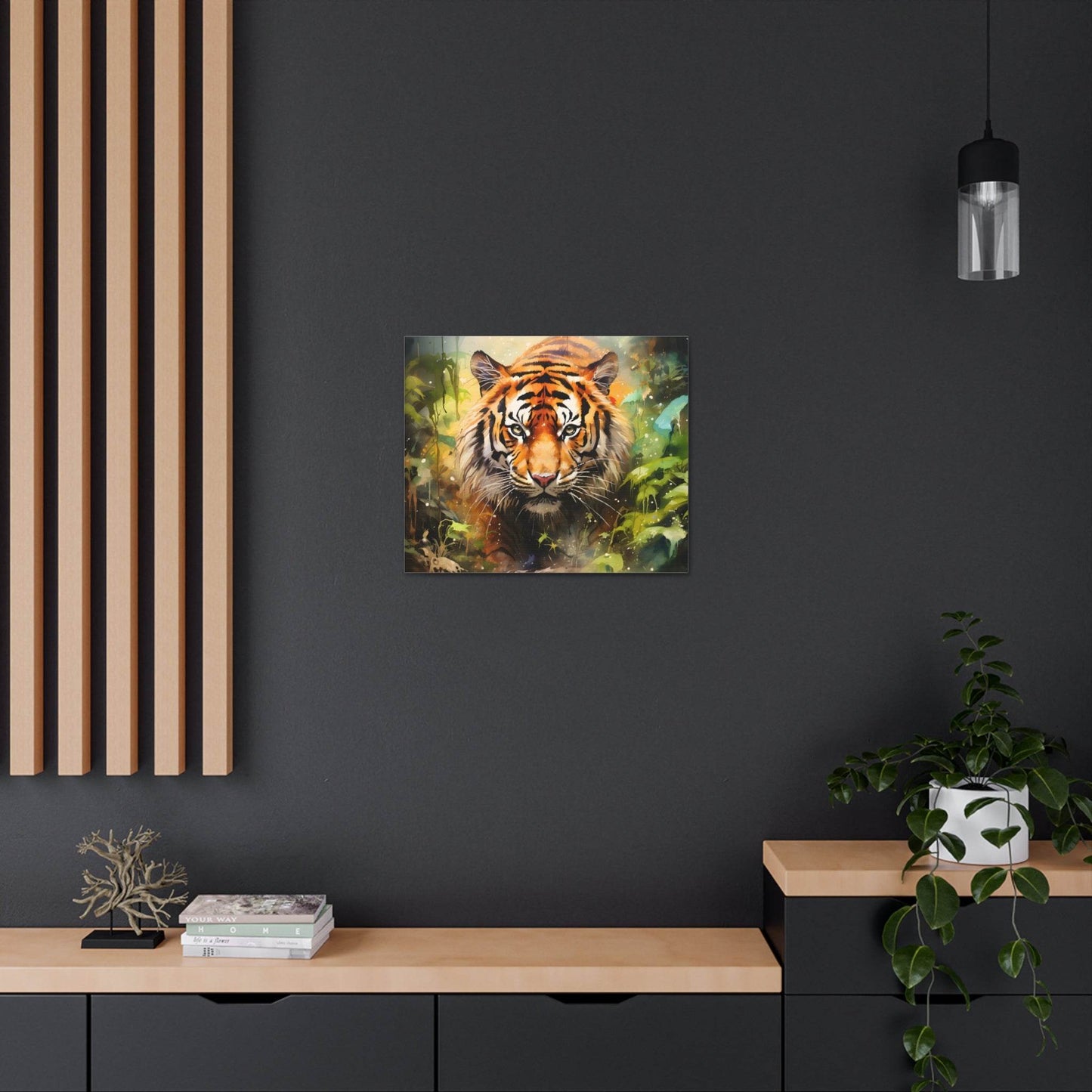 Watercolor Tiger In Nature Art Canvas Gallery Wraps Tiger Print Large Canvas Art Animal Wall Art minimalist Wall Art Lover Gift - Giftsmojo