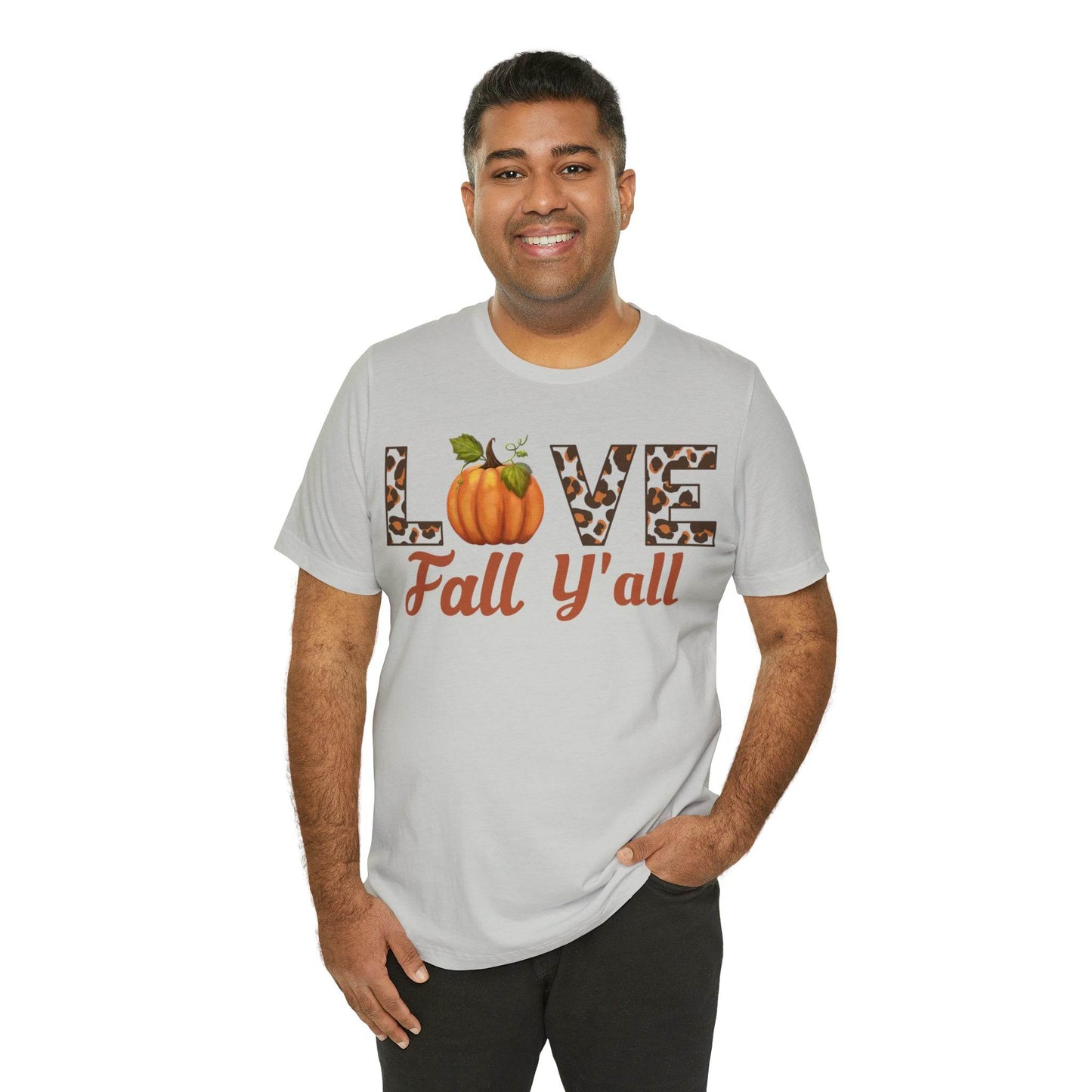 Leopard Print Love Fall Y'all Shirt, Pumpkin Shirt, Fall Shirt for Fall Lover, Fall gift - Giftsmojo