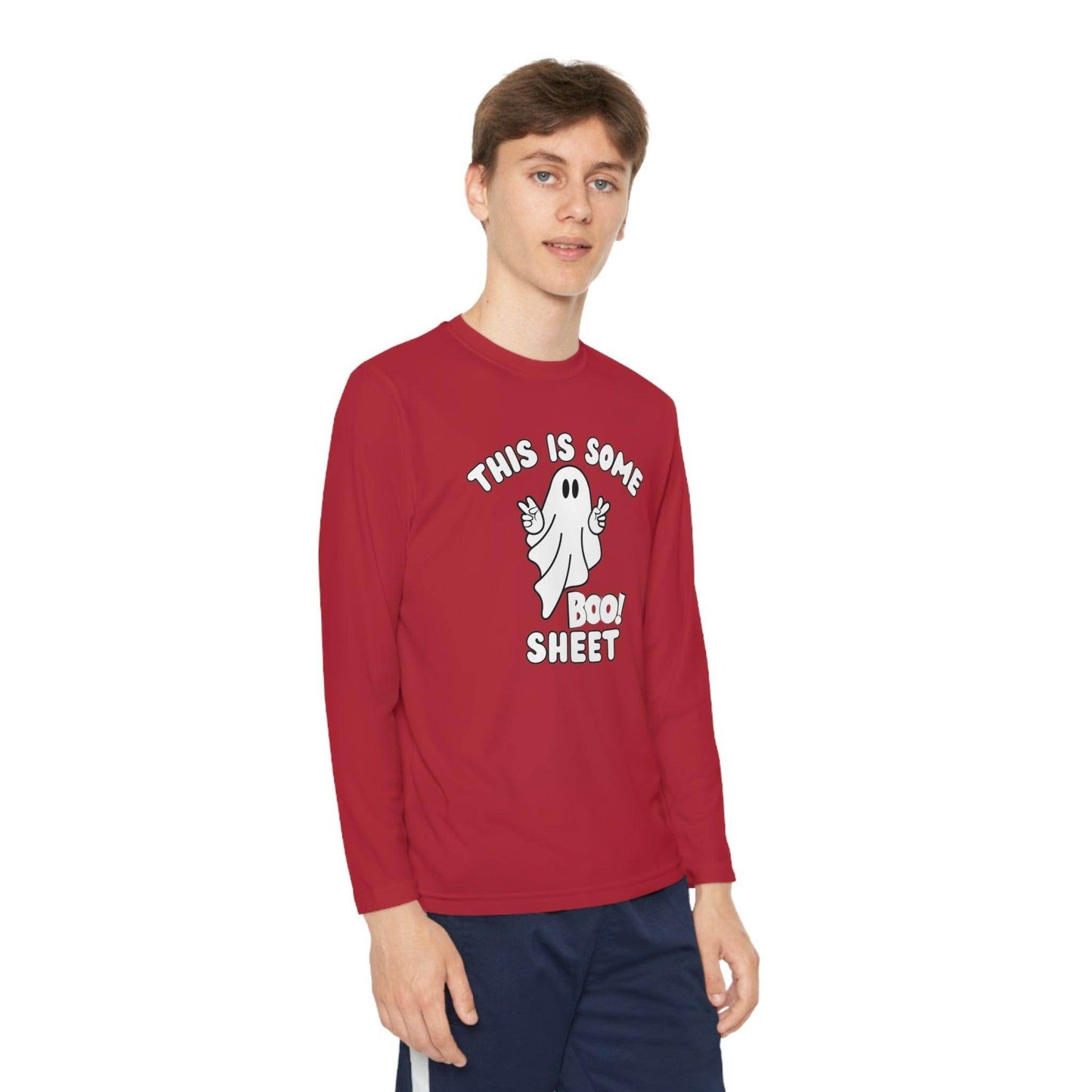 This is some Boo Sheet Youth Halloween Costume Long Sleeve Competitor Tee Boo Sheet Halloween Shirt - Giftsmojo