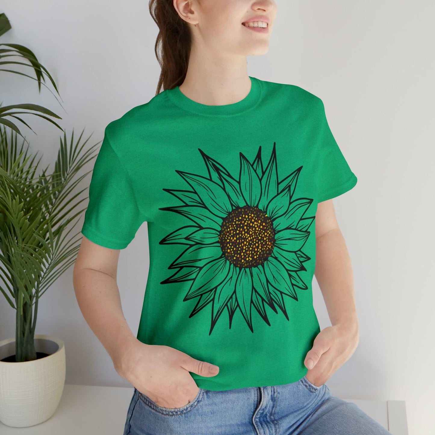 Sunflower Shirt, Floral Tee Shirt, Flower Shirt, Garden Shirt, Womens Fall Summer Shirt Sunshine Tee, Gift for Gardener, Nature love shirt - Giftsmojo