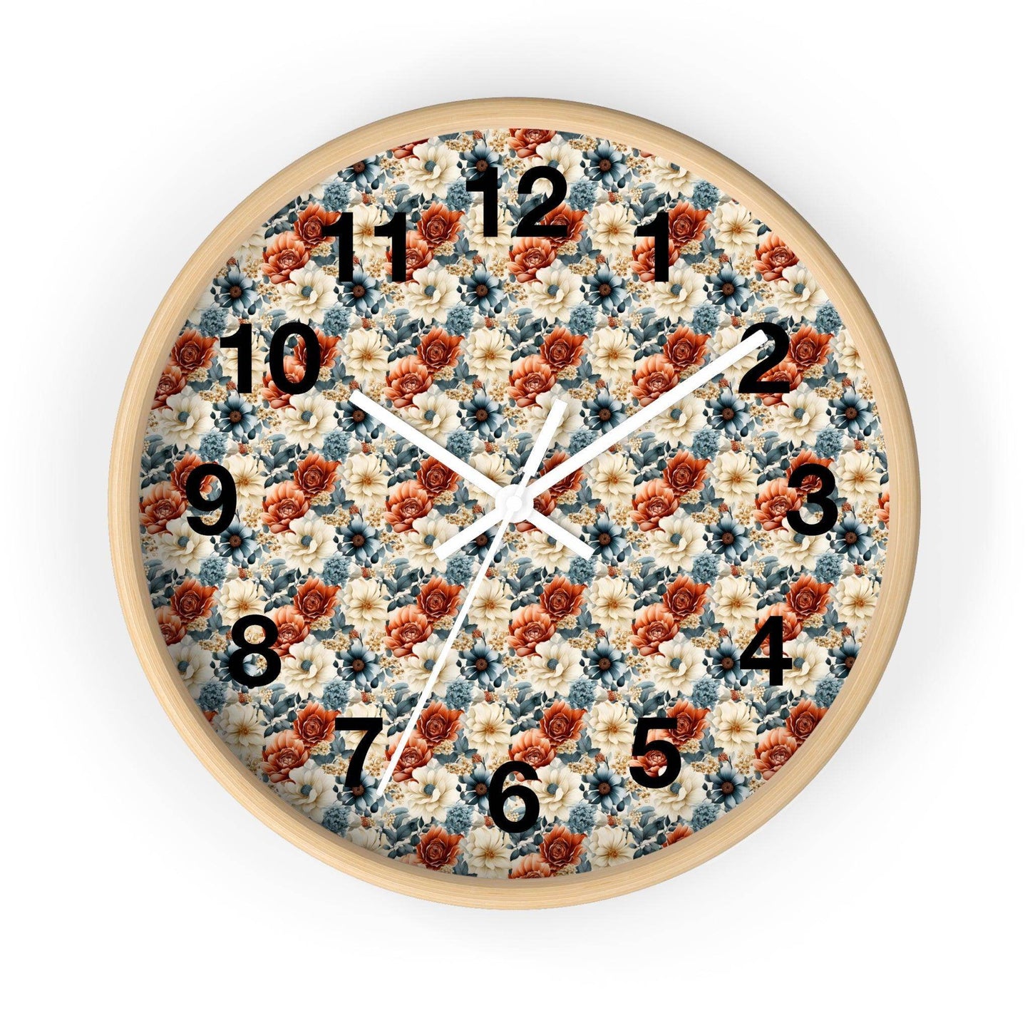 Flower Wall Clock Floral Wall Clock Kids Room Home Decor New Home House Warming Gift New Home Owner, Dorm Room Clock Collage Student Clock - Giftsmojo