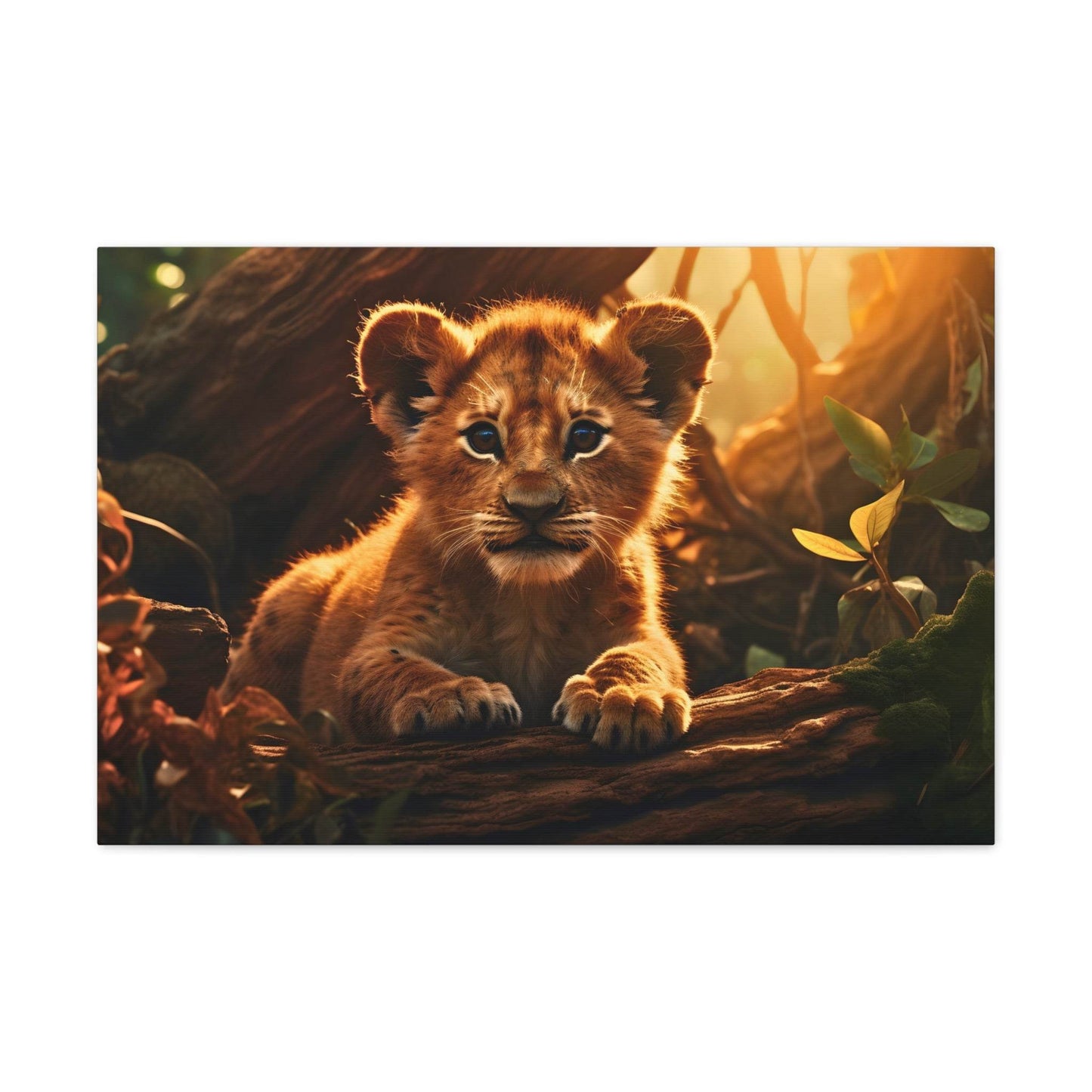 Baby Lion Cub Print Animal Nature Art Safari Nursery Canvas Gallery Wraps Baby Lion Print Large Canvas Art Animal Wall Art Lover Gift - Giftsmojo
