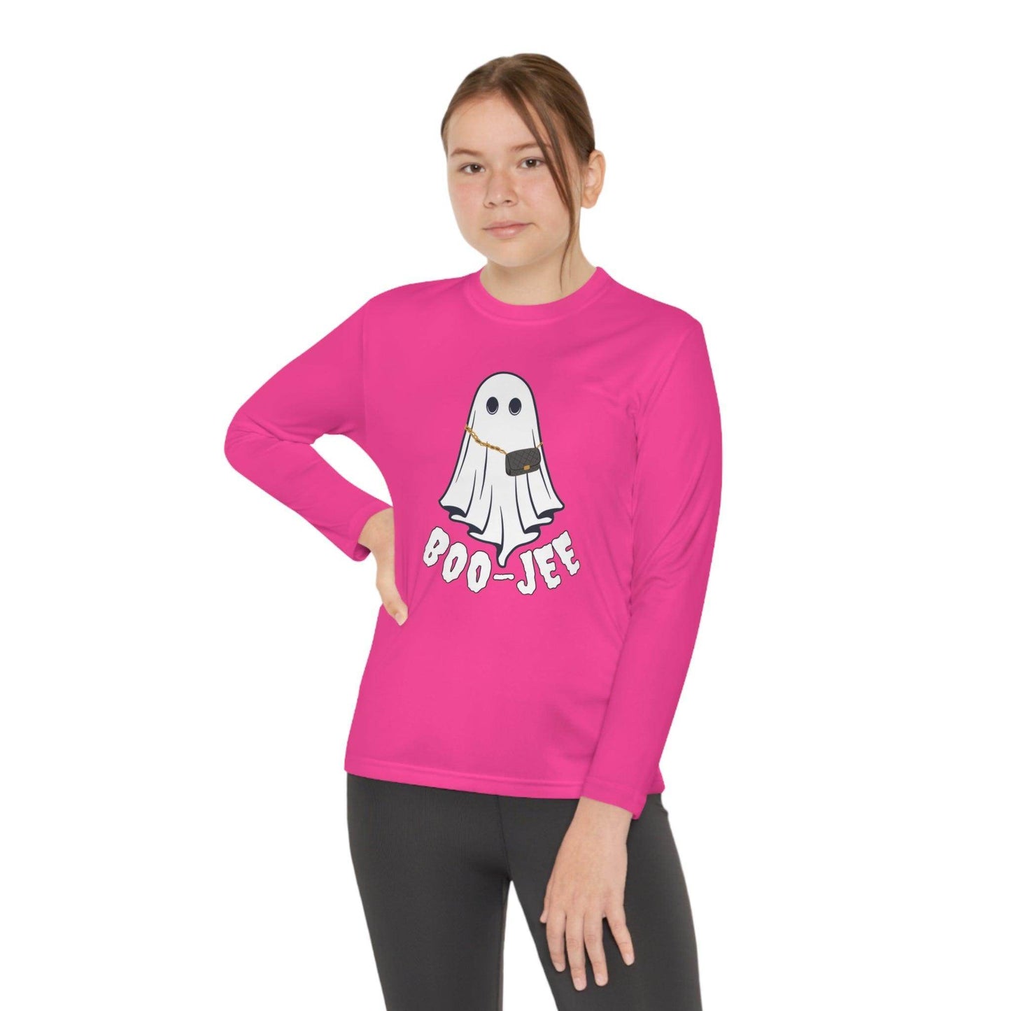 Boo-jee Costume Youth Halloween Costume Long Sleeve Competitor Tee Boojee Halloween Boujee - Giftsmojo