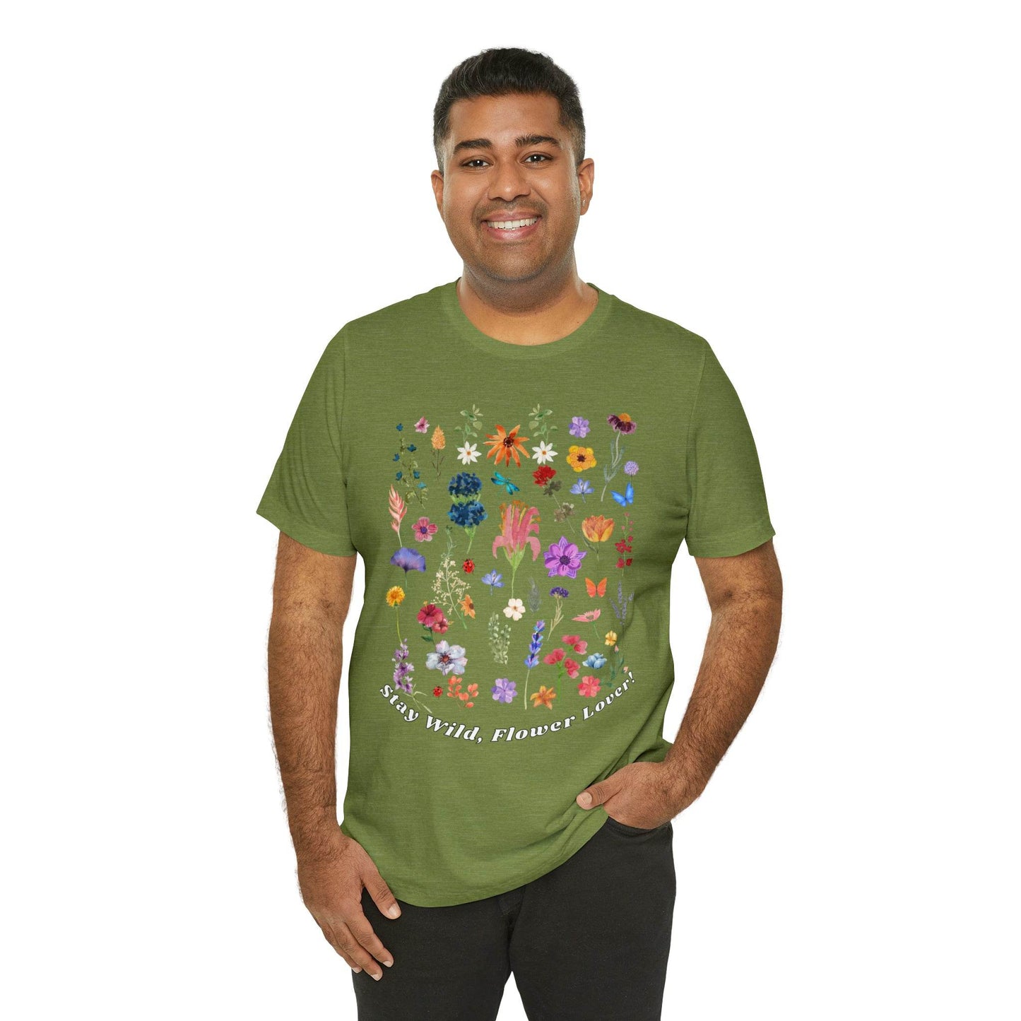 Wildflower Tshirt Flowers Shirt Floral Tshirt Flower Shirt Gift for Women - Ladies Shirts Best Friend Gift, Plant Mom Stay Wild flower lover - Giftsmojo