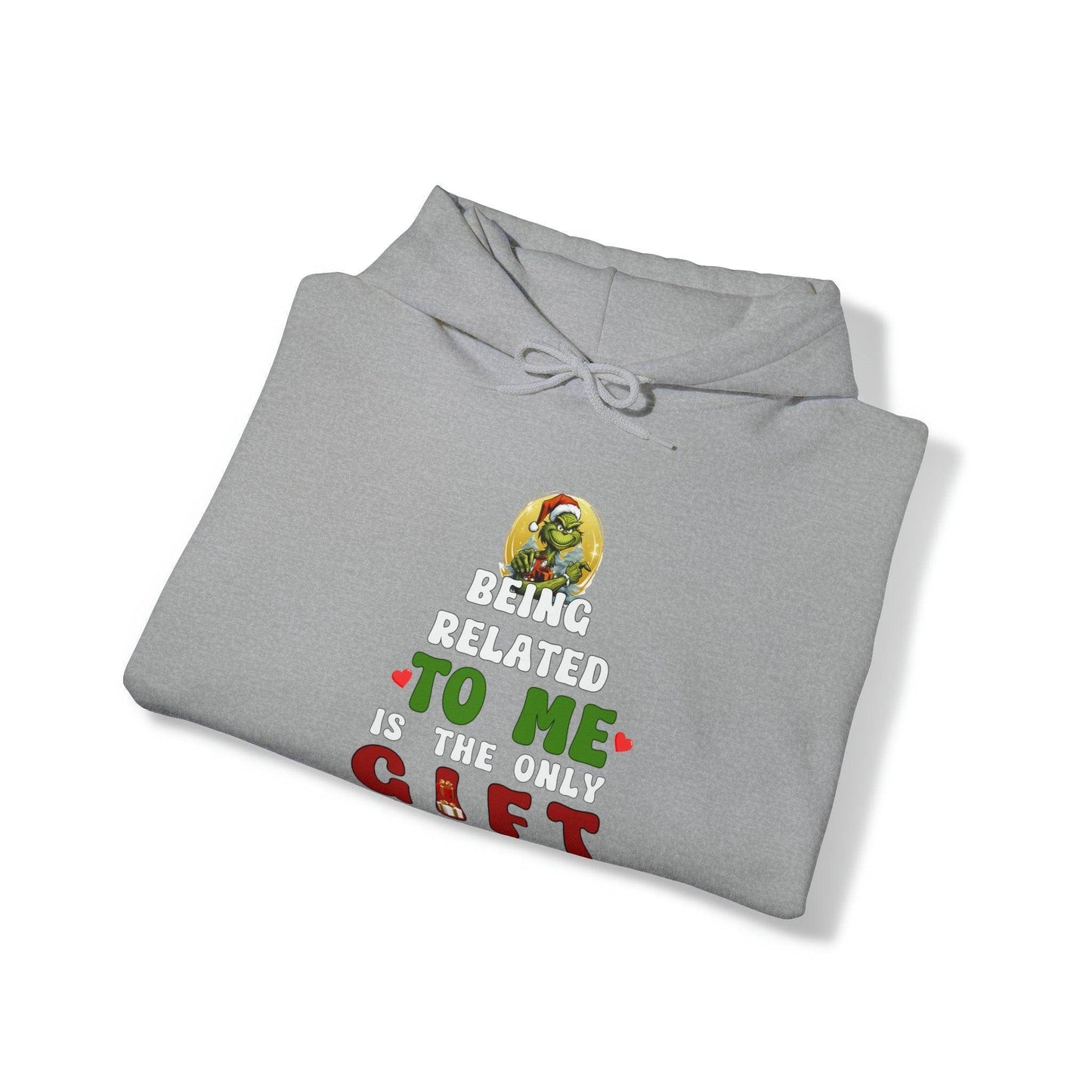 Christmas Hooded Sweatshirt Funny Christmas Shirt Trendy Shirt Funny Christmas Long Sleeve Tee Being Related To Me - Giftsmojo