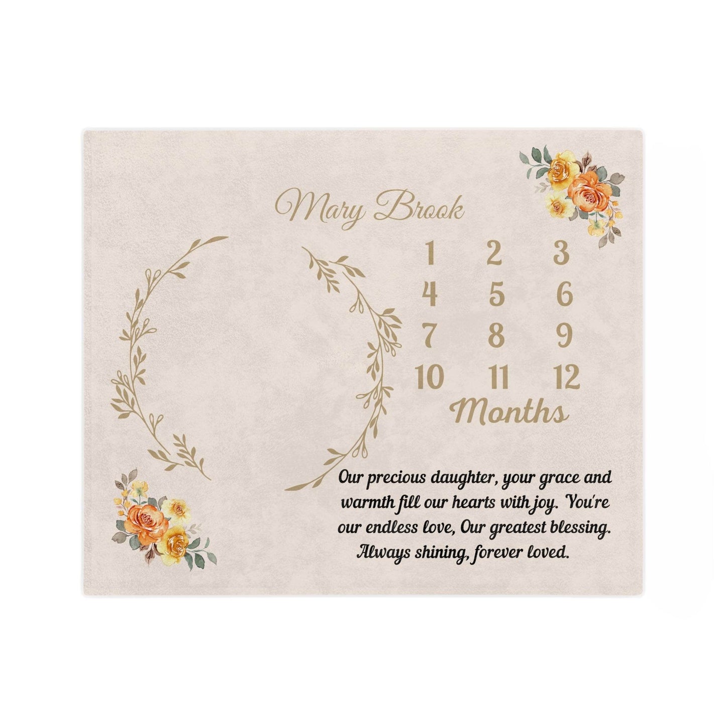 Personalized Daughter Wild Flower Milestone Blanket Custom Blanket Baby Shower Gift - Giftsmojo