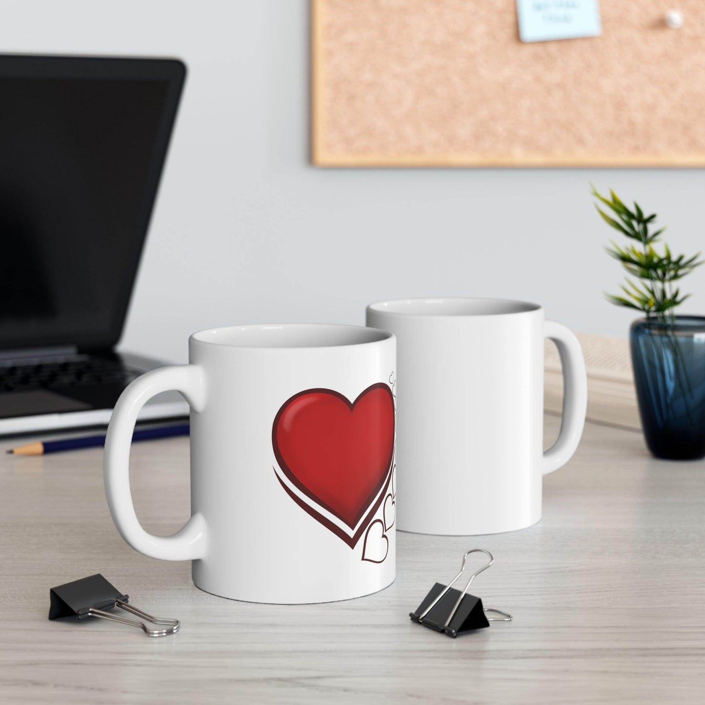 Love hearts Mug, Valentine gift, gift for mom, gift for her, gift for him, mug, custom mug, Ceramic Mug 11oz - Giftsmojo