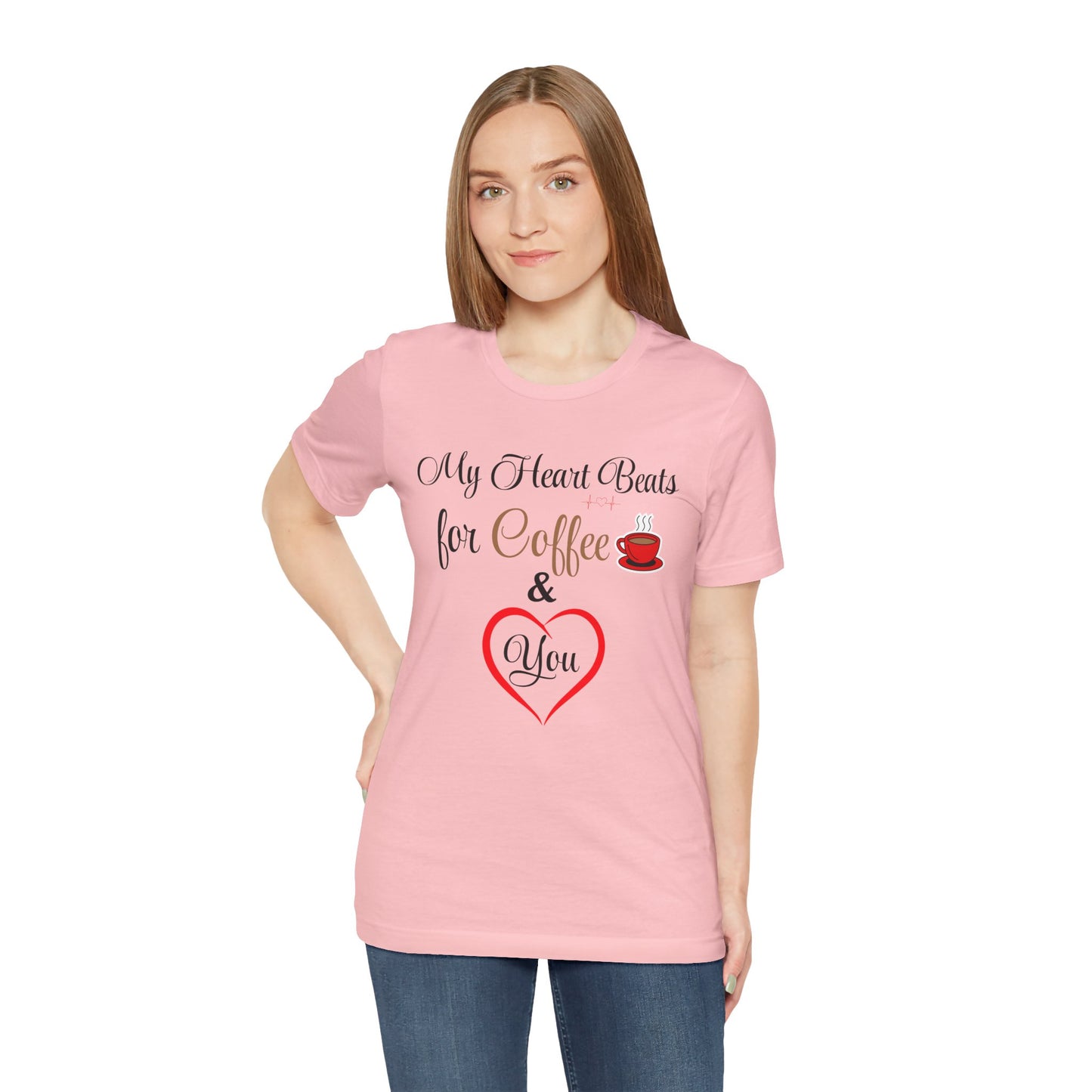 Coffee Lover Unisex Tee - My Heart Beats Design