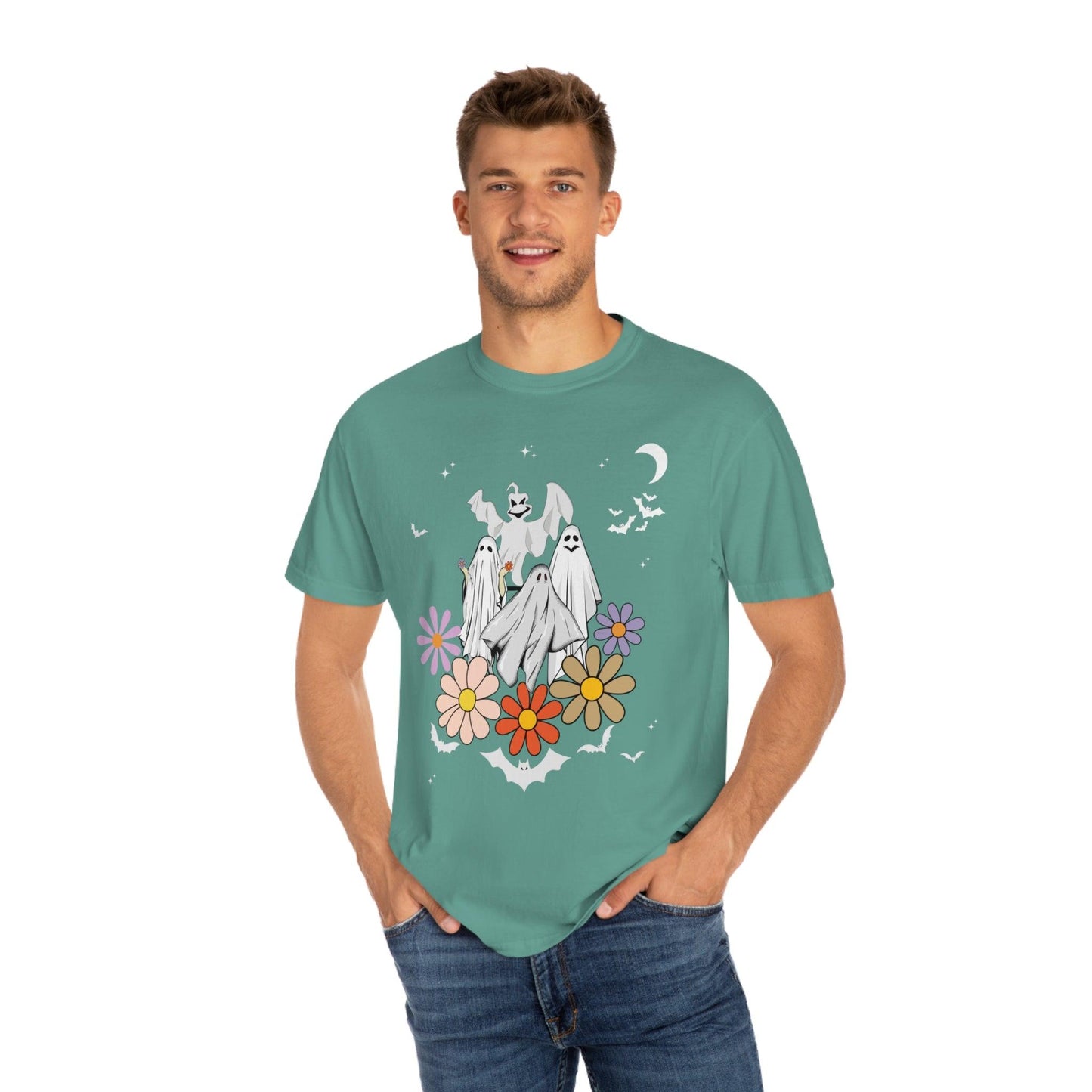 Retro Halloween t-shirt, Vintage Floral Ghost Shirt Halloween Shirt