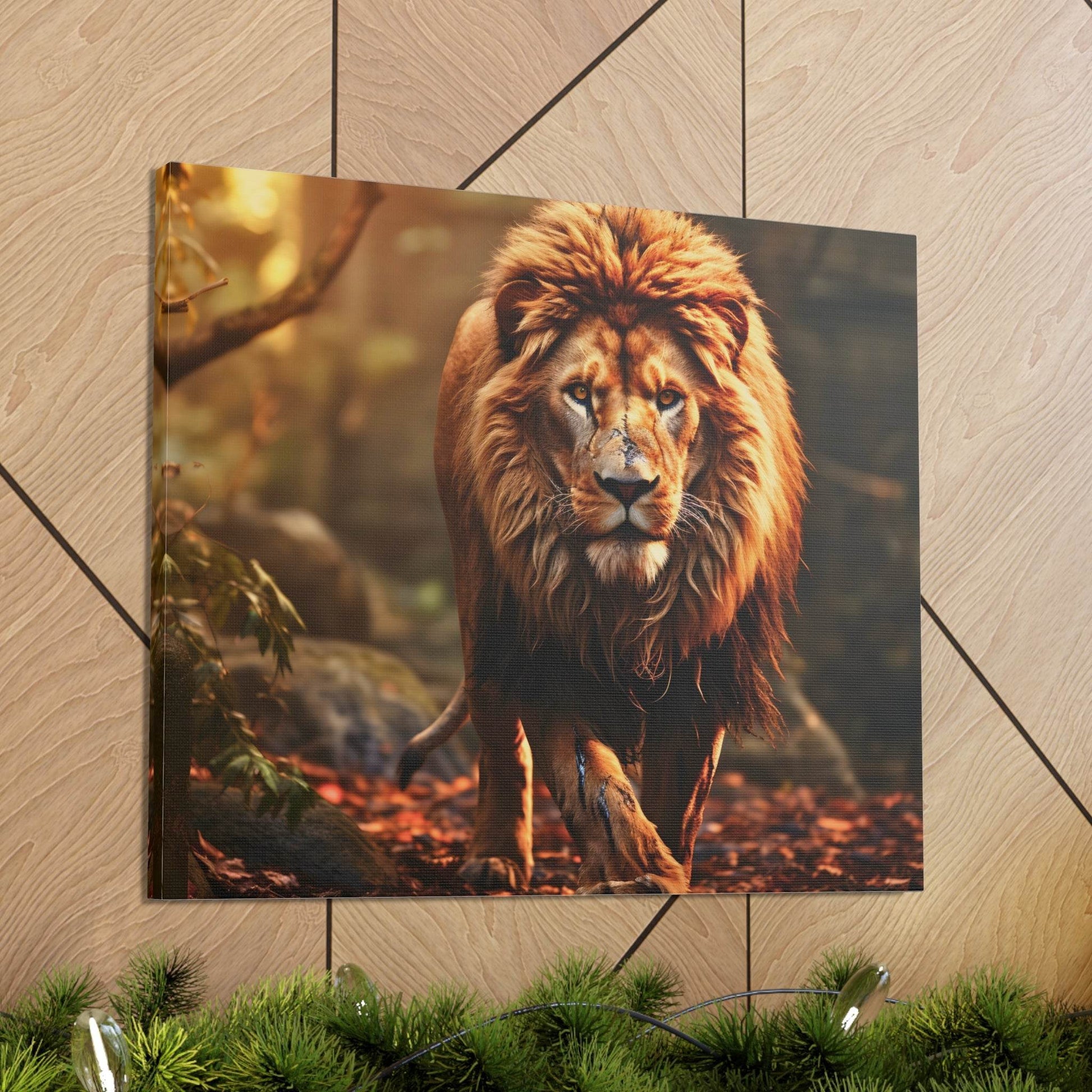 Wounded Lion In Nature Art Canvas Gallery Wraps Lion Print Large Canvas Art Animal Wall Art minimalist Wall Art Lover Gift - Giftsmojo