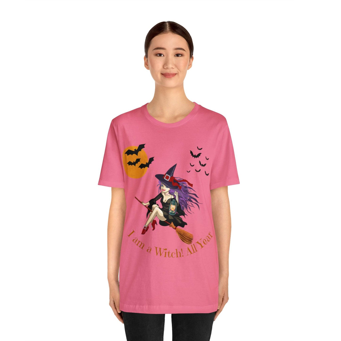 I am a witch All year Halloween Shirt,Vintage Witch Shirts Funny Witch Shirt Halloween Clothes Halloween Vibes Halloween Retro Halloween Outfit - Giftsmojo