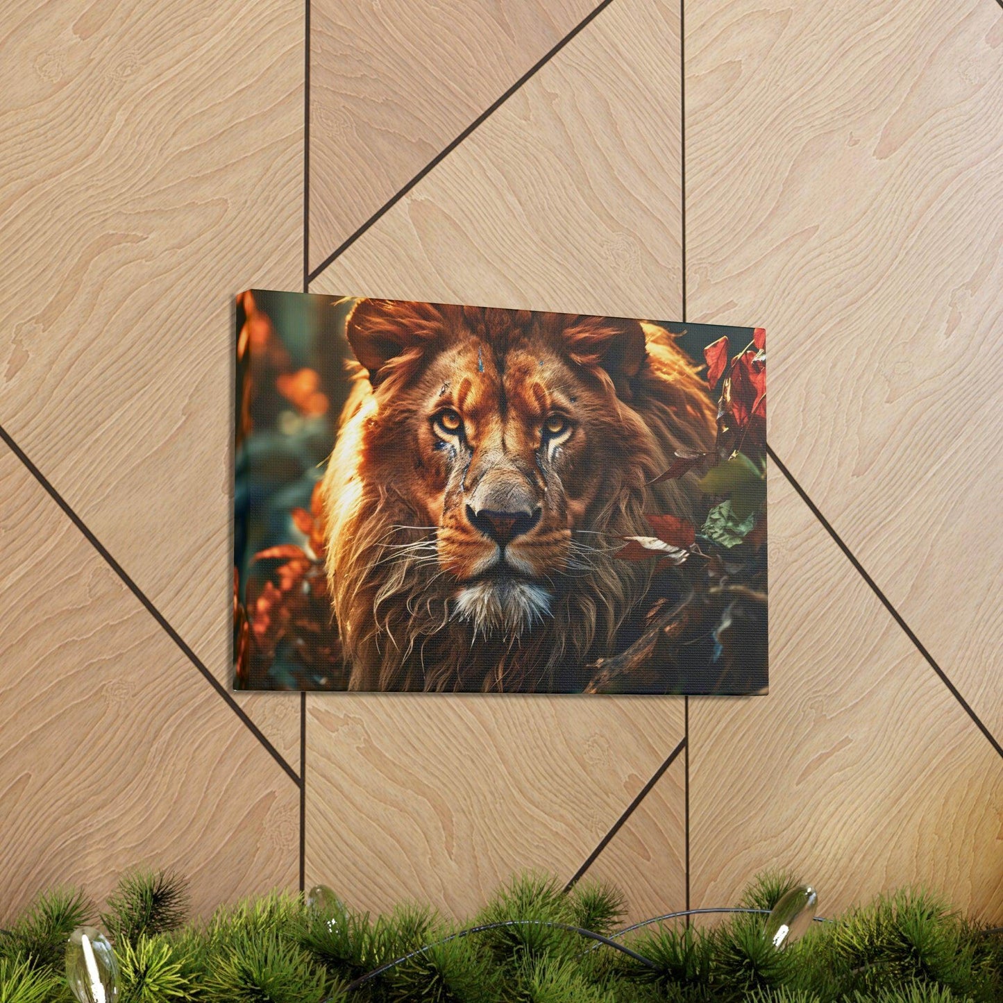 Lion In Nature Art Canvas Gallery Wraps Lion Print Large Canvas Art Animal Wall Art minimalist Wall Art Lover Gift - Giftsmojo