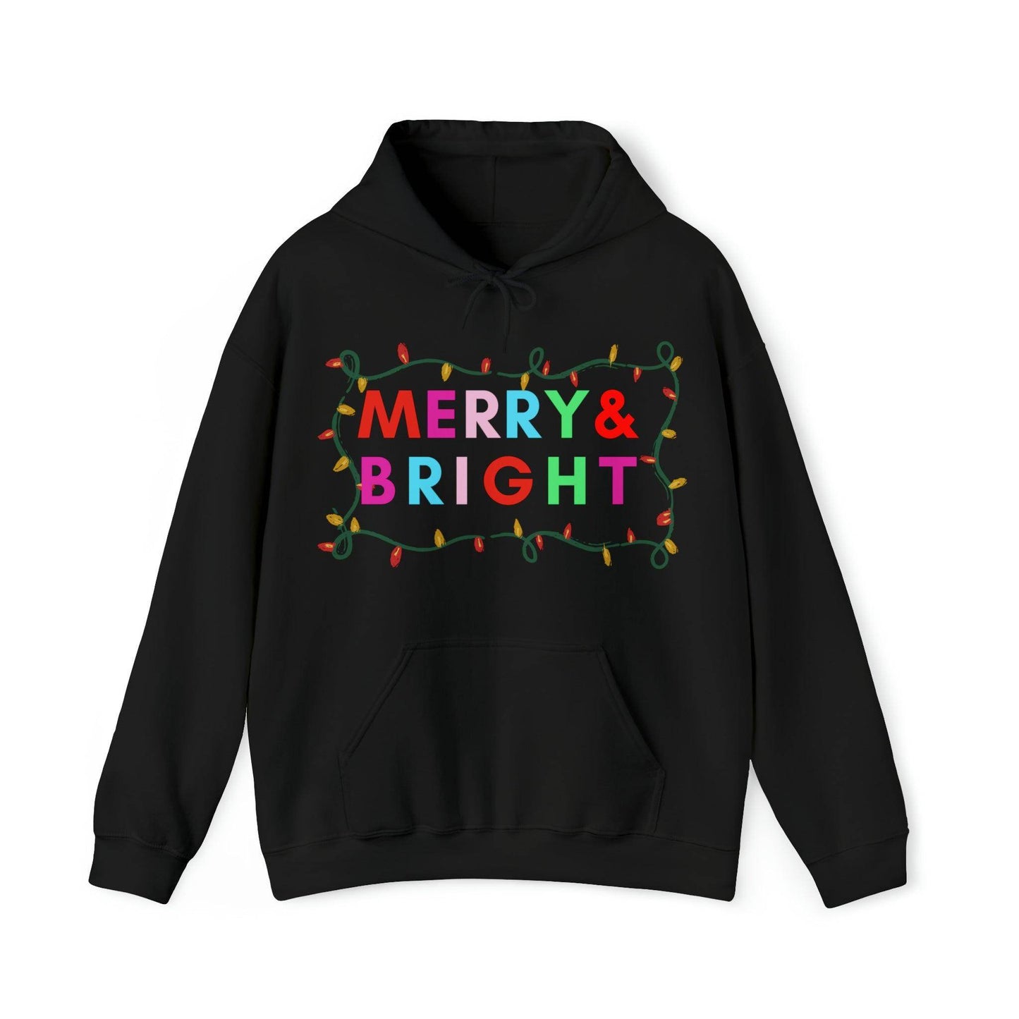 Merry and Bright Christmas Sweatshirt Merry and Bright Hooded Sweatshirt Christmas Sweater Christmas Pullover Christmas Shirt - Giftsmojo
