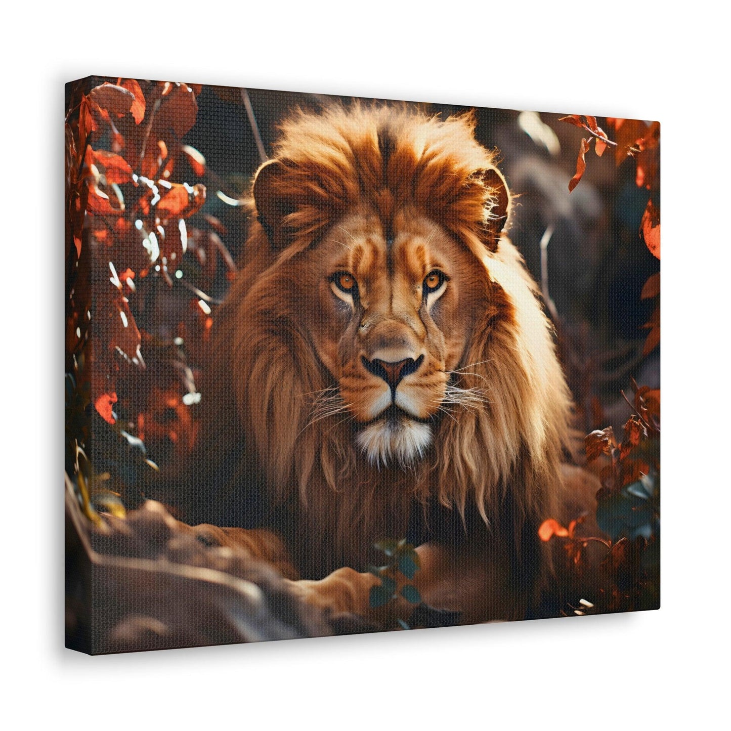 Lion In Nature Art Canvas Gallery Wraps Lion Print Large Canvas Art Animal Wall Art minimalist Wall Art Lover Gift