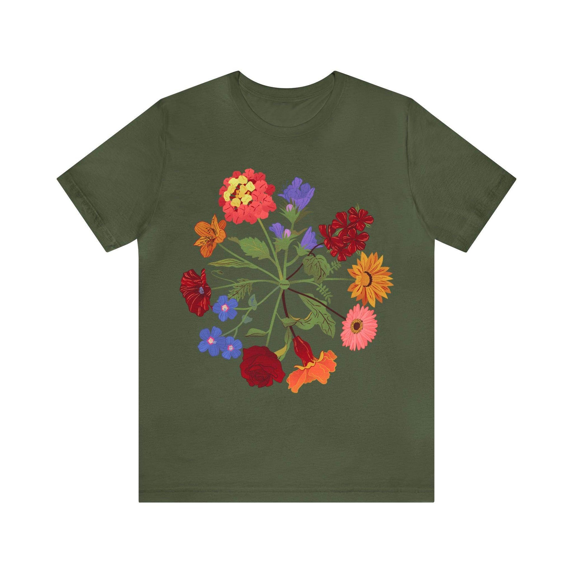 Wildflower Tshirt, Flower Shirt, Types of Flowers Shirt, Floral Tshirt, Gift for Women, Ladies Shirts Best Friend Gift, Plant Mom Nature Tee - Giftsmojo
