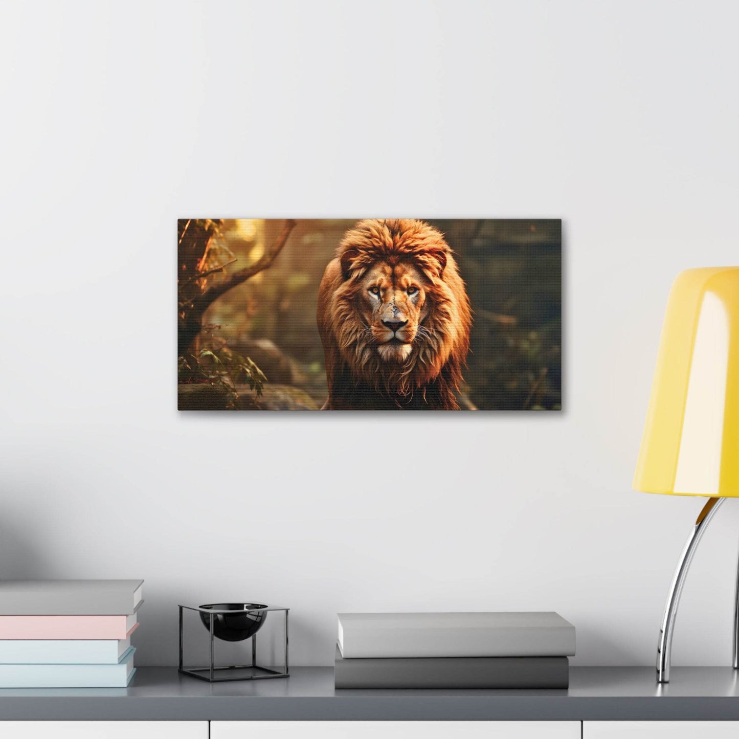 Wounded Lion In Nature Art Canvas Gallery Wraps Lion Print Large Canvas Art Animal Wall Art minimalist Wall Art Lover Gift - Giftsmojo