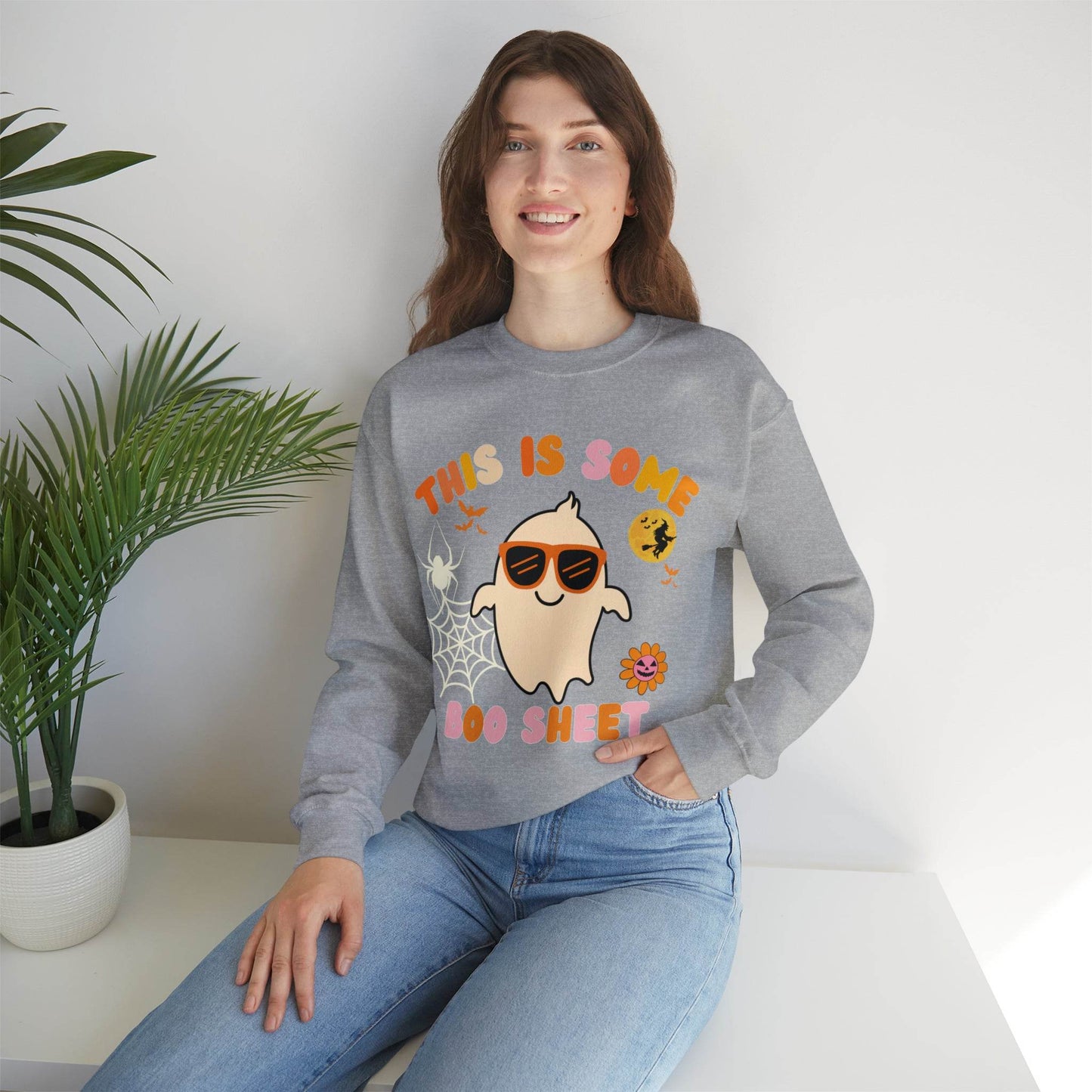 This Is Some Boo Sheet Ghost Sweatshirt Cute Ghost Sweatshirt Boo Ghost Sweatshirt Gift Shirt Funny Halloween Shirt Spooky Season Shirt - Giftsmojo