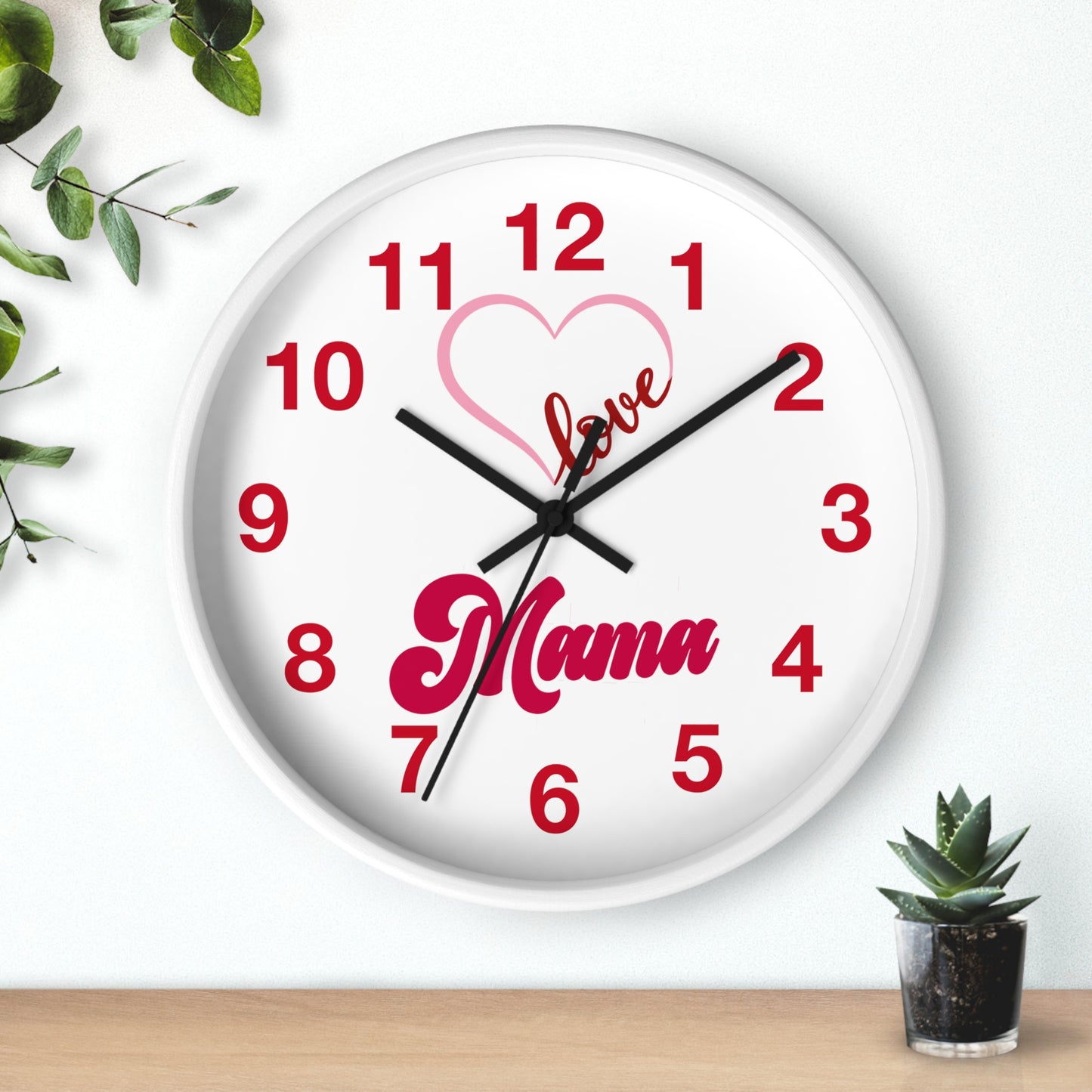 Heart Mama Wall Clock - Mother's Day Gift, Mom Birthday Gift, Nursery Decor