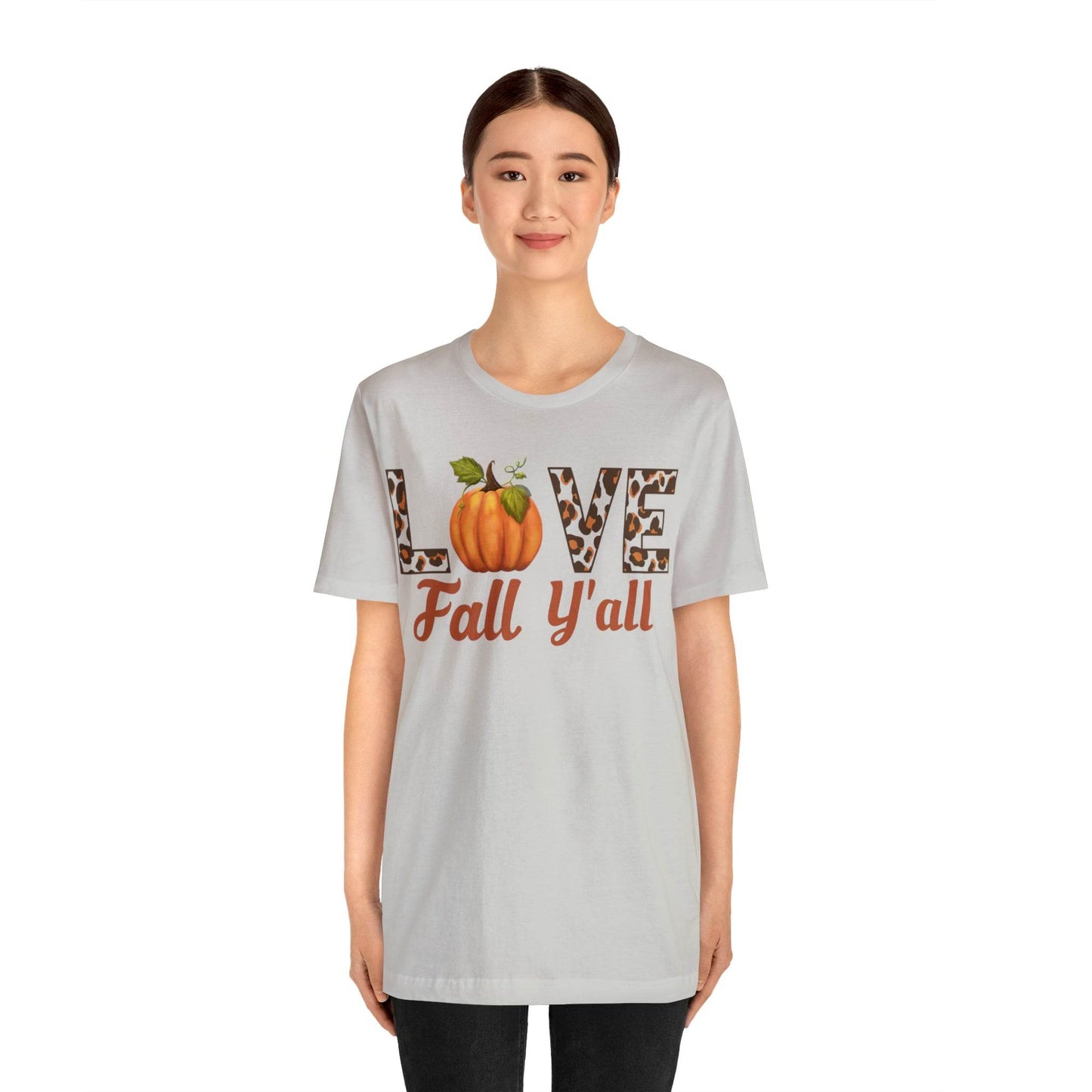 Leopard Print Love Fall Y'all Shirt, Pumpkin Shirt, Fall Shirt for Fall Lover, Fall gift - Giftsmojo