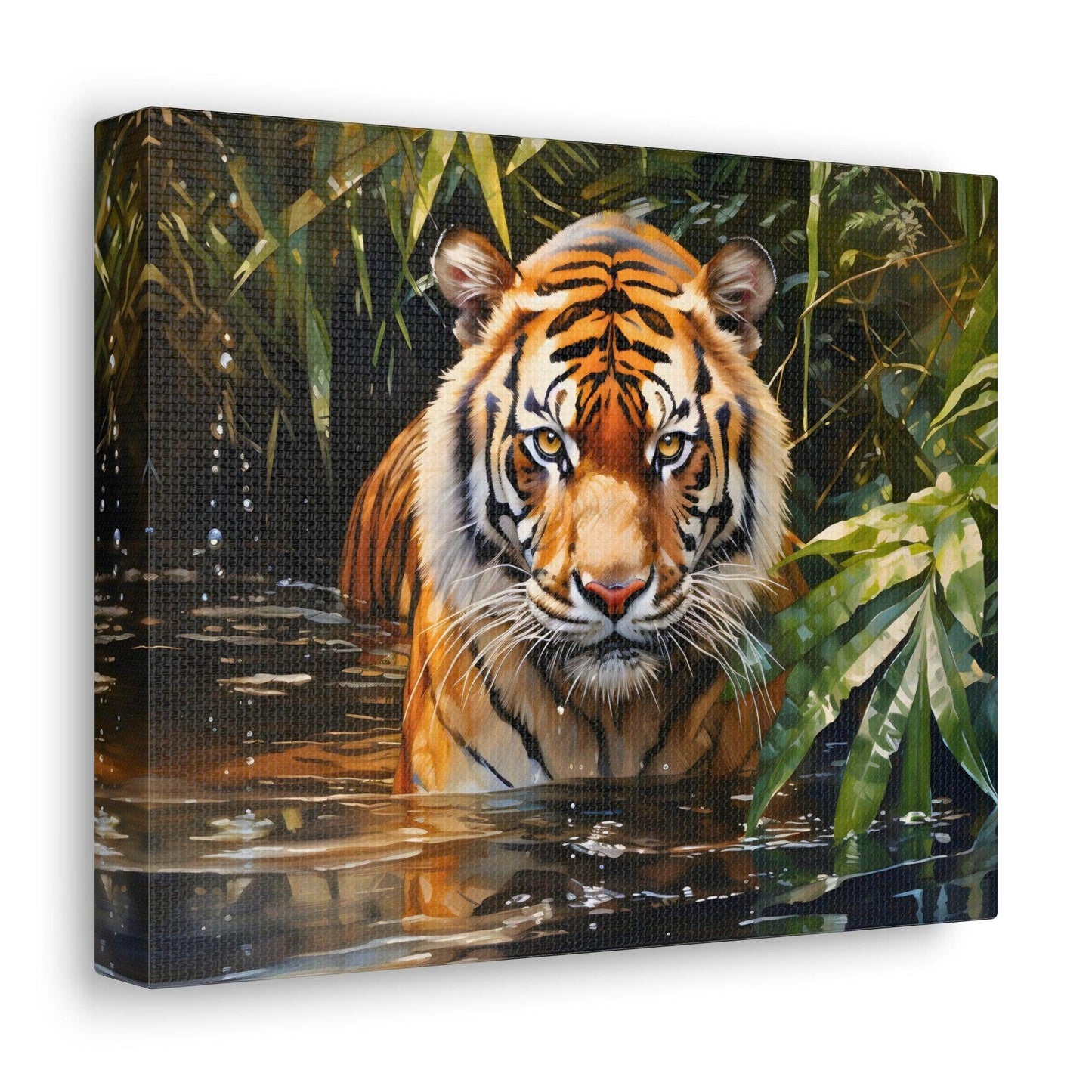 Watercolor Tiger In Nature Art Canvas Gallery Wraps Tiger Print Large Canvas Art Animal Wall Art minimalist Wall Art Lover Gift - Giftsmojo