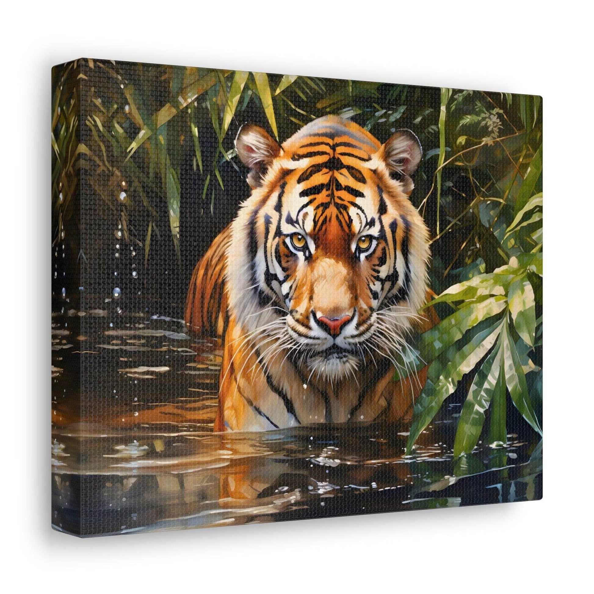 Watercolor Tiger In Nature Art Canvas Gallery Wraps Tiger Print Large Canvas Art Animal Wall Art minimalist Wall Art Lover Gift - Giftsmojo