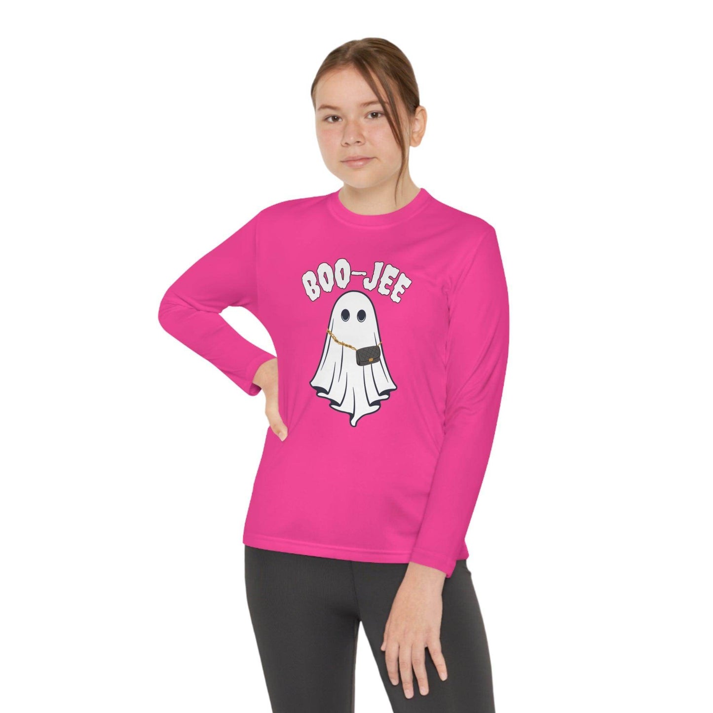 Boo-jee Youth Halloween Costume Long Sleeve Competitor Tee Boojee Halloween Boujee - Giftsmojo
