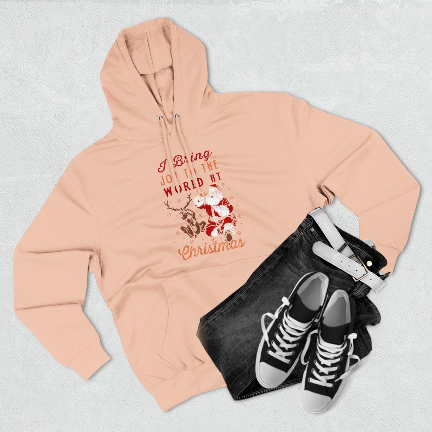 I bring Joy to the World at Christmas Unisex Premium Pullover Hoodie - Giftsmojo