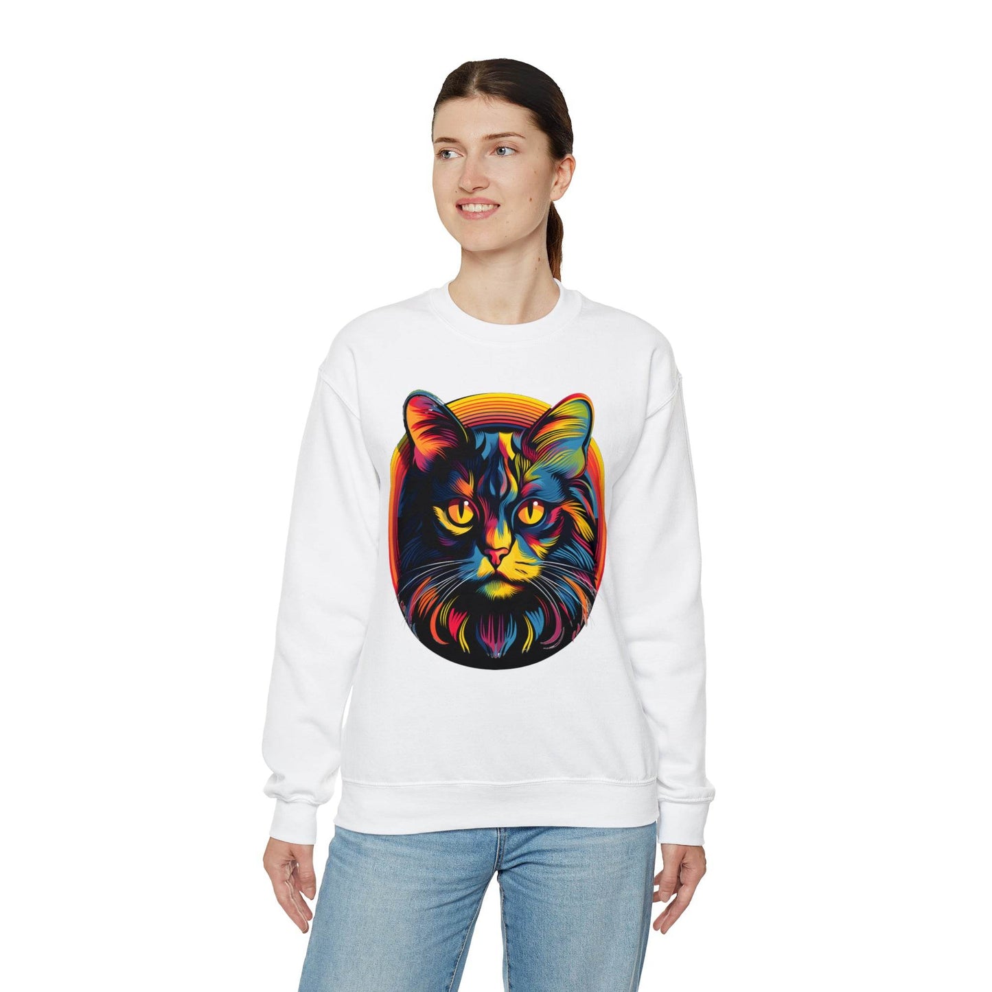 Vintage Cat Lover Sweater Retro Cat Sweatshirt Animal Lover Gift Cat Mom Gift Cat Lover Gift Cat Mom Sweatshirt Cat Crewneck Sweatshirt - Giftsmojo