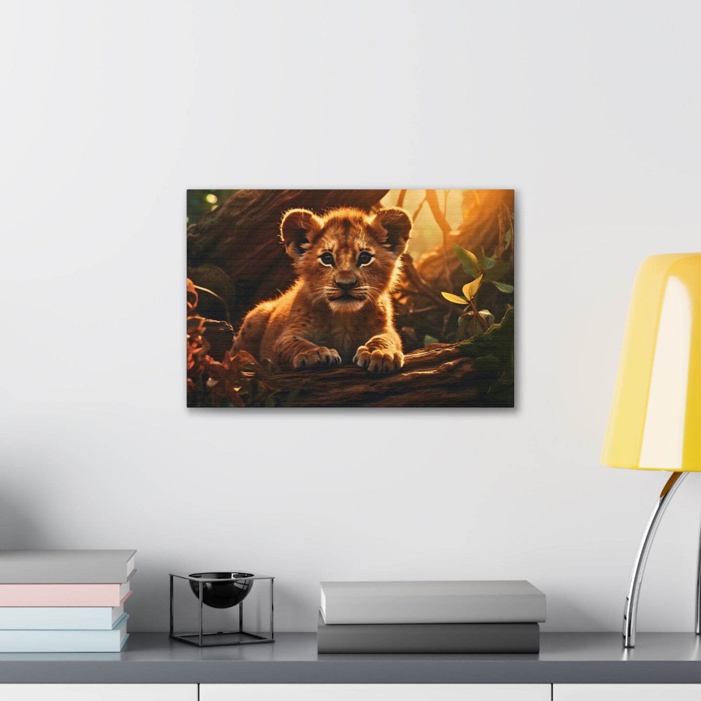 Baby Lion Cub Print Animal Nature Art Safari Nursery Canvas Gallery Wraps Baby Lion Print Large Canvas Art Animal Wall Art Lover Gift - Giftsmojo