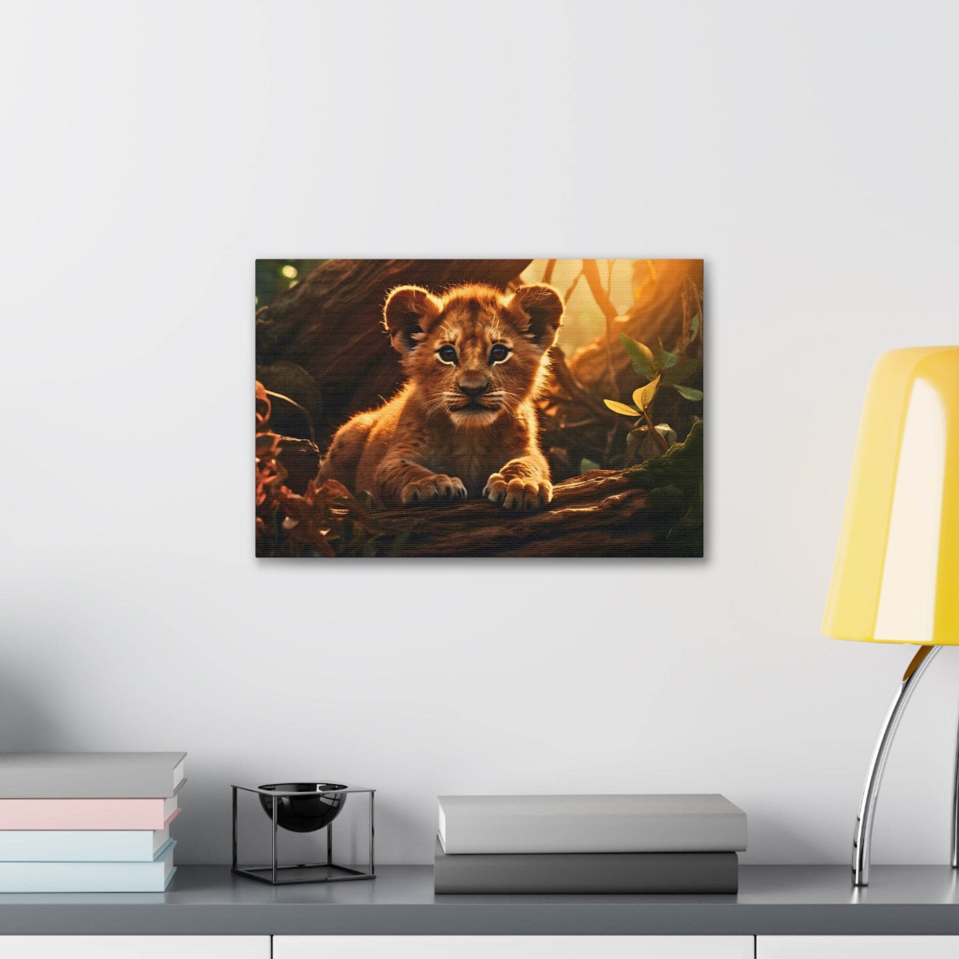 Baby Lion Cub Print Animal Nature Art Safari Nursery Canvas Gallery Wraps Baby Lion Print Large Canvas Art Animal Wall Art Lover Gift - Giftsmojo