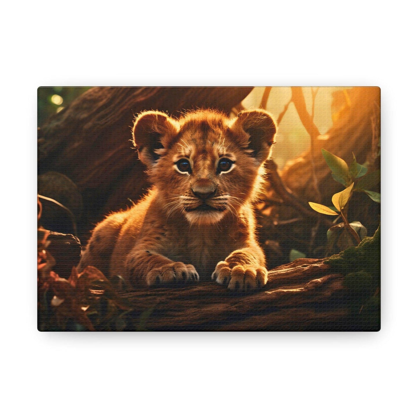 Baby Lion Cub Print Animal Nature Art Safari Nursery Canvas Gallery Wraps Baby Lion Print Large Canvas Art Animal Wall Art Lover Gift - Giftsmojo