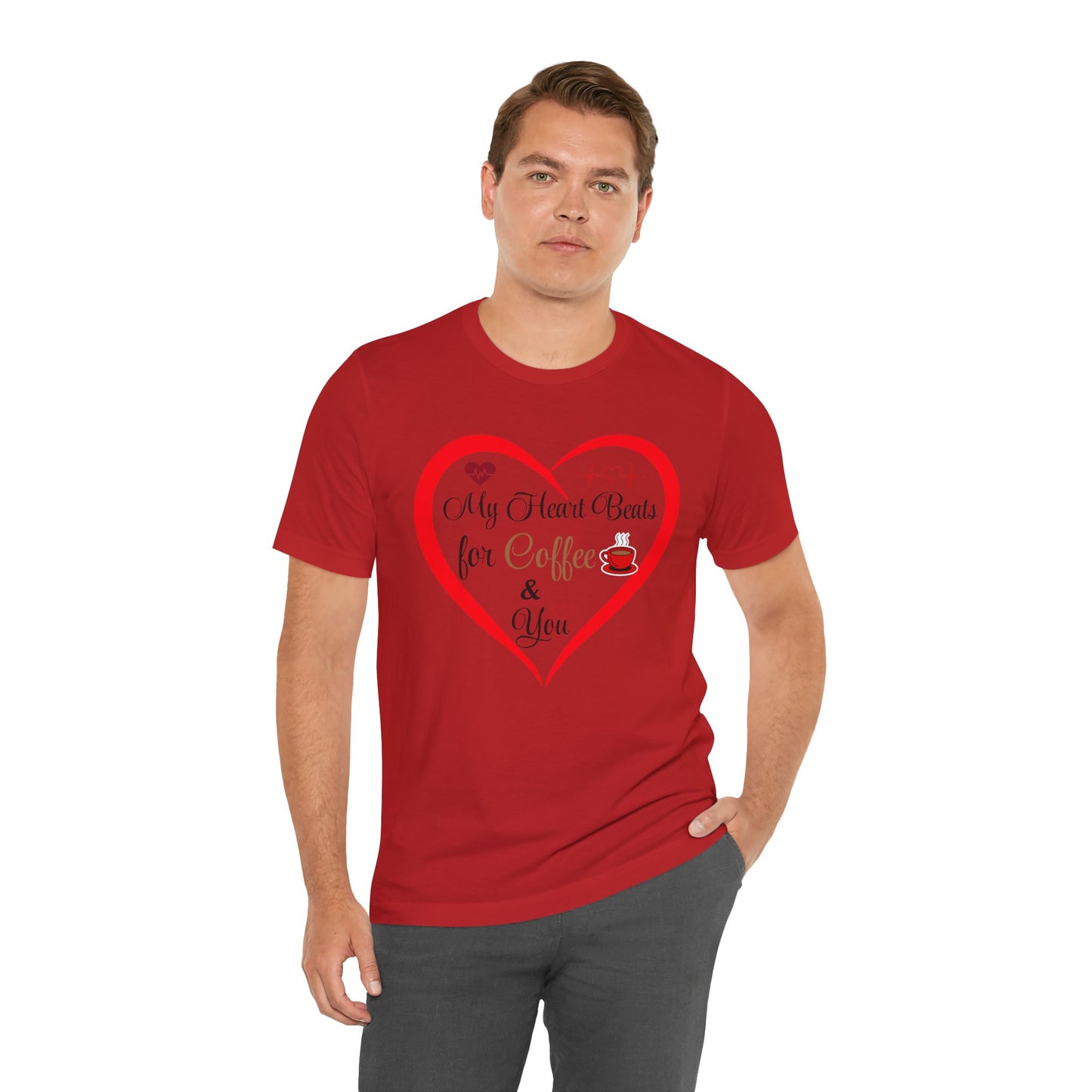 Coffee Lover Unisex Tee - My Heart Beats Design