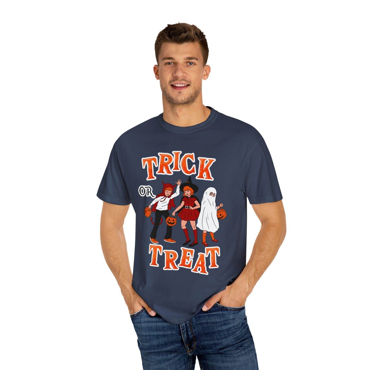 Halloween Party Shirt Retro Halloween Tshirt, Trick or Treat Shirt Vintage Shirt Halloween Shirt Cute Spooky Shirt, Halloween Gift Halloween T-shirt - Giftsmojo