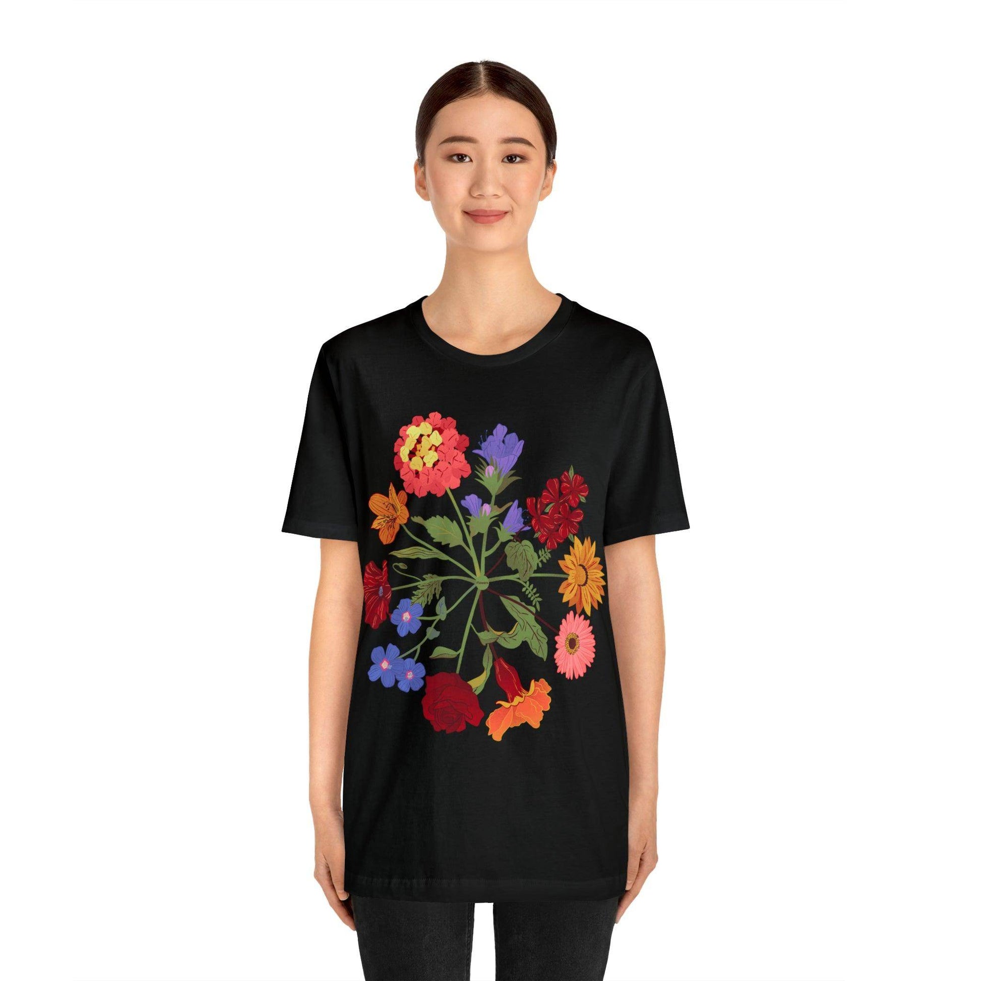 Wildflower Tshirt, Flower Shirt, Types of Flowers Shirt, Floral Tshirt, Gift for Women, Ladies Shirts Best Friend Gift, Plant Mom Nature Tee - Giftsmojo