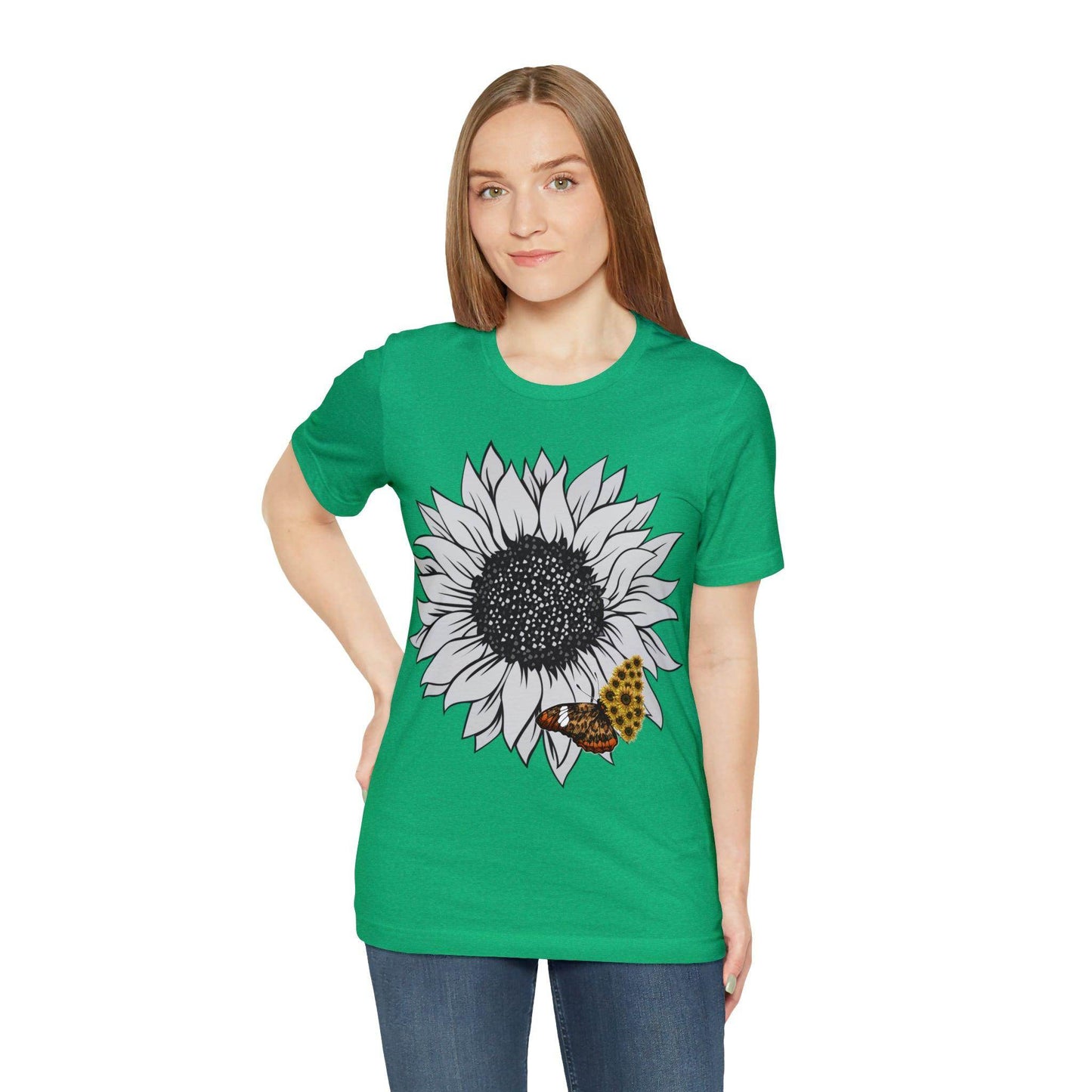 Flower Shirt, Sunflower Shirt, Floral Tee Shirt, Garden Shirt, Womens Fall Summer Shirt Sunshine Tee, Gift for Gardener, Nature love shirt - Giftsmojo