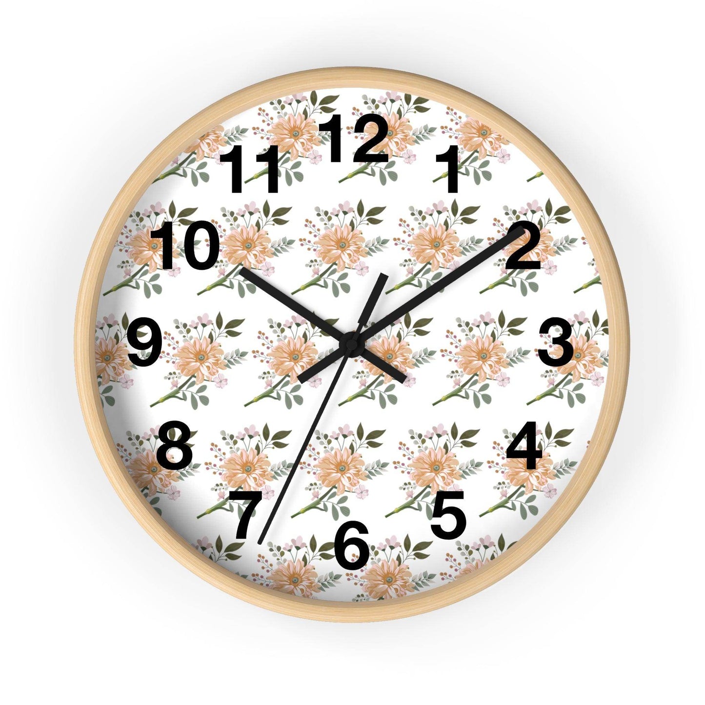 Flower wall clock, Wall clock. Floral Wall Clock, Home decor gift, House Warming gift, unique Gift, Mom gift - Giftsmojo