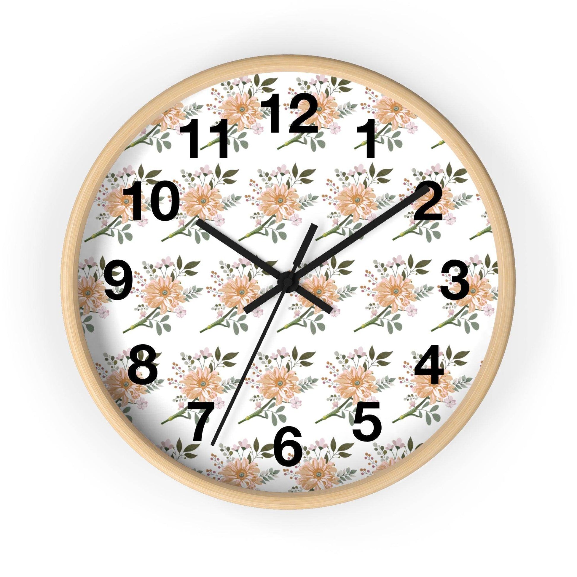 Flower wall clock, Wall clock. Floral Wall Clock, Home decor gift, House Warming gift, unique Gift, Mom gift - Giftsmojo