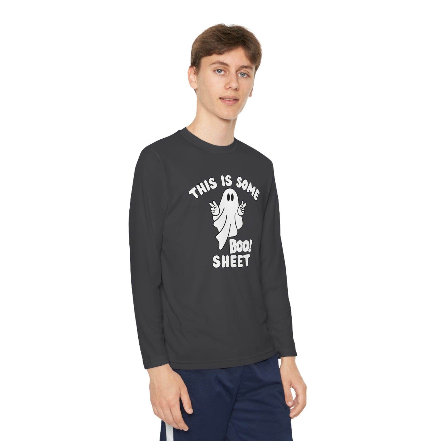 This is some Boo Sheet Youth Halloween Costume Long Sleeve Competitor Tee Boo Sheet Halloween Shirt - Giftsmojo