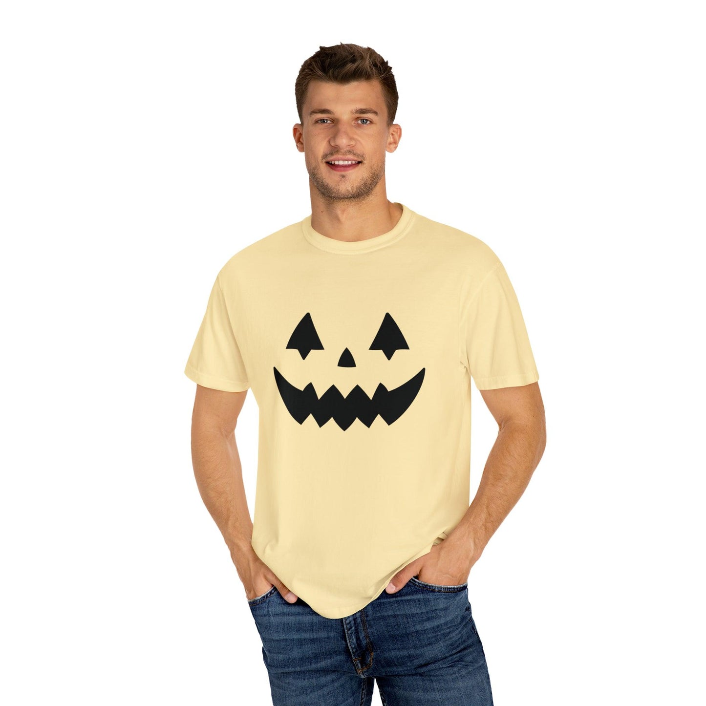 Cute Pumpkin Face Shirt Retro Halloween Tshirt, Vintage Shirt Halloween Shirt Pumpkin Face Halloween Costume Comfort Colors - Giftsmojo