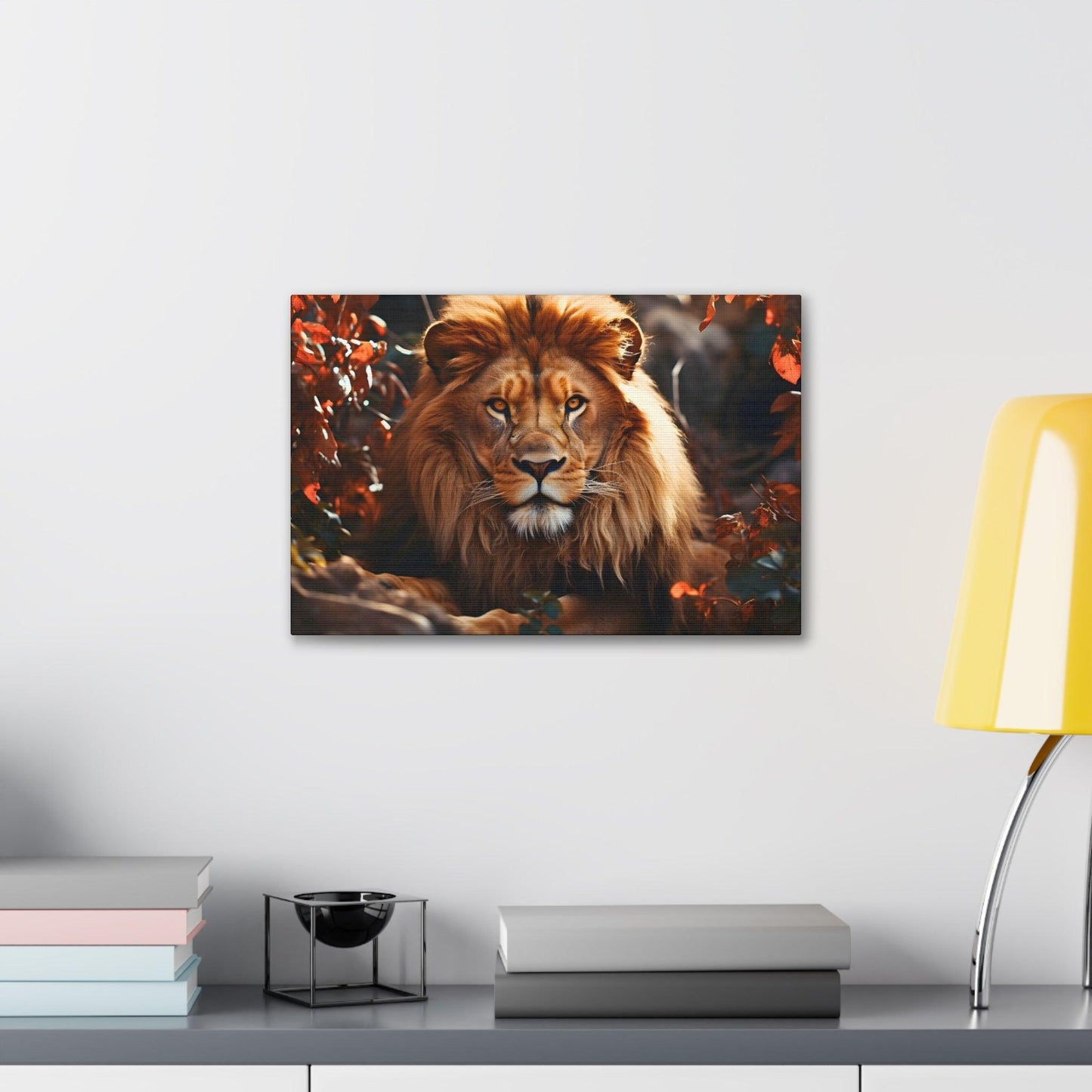 Lion In Nature Art Canvas Gallery Wraps Lion Print Large Canvas Art Animal Wall Art minimalist Wall Art Lover Gift
