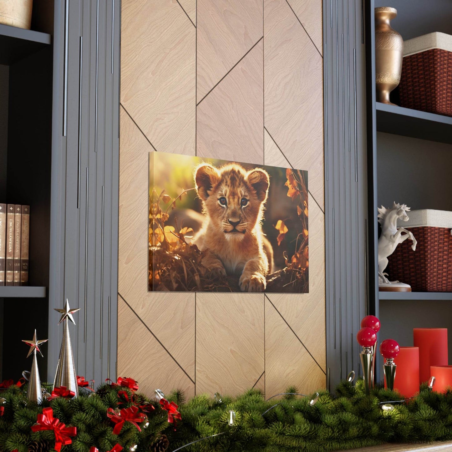 Baby Lion Cub Print Animal Nature Art Safari Nursery Canvas Gallery Wraps Baby Lion Print Large Canvas Art Animal Wall Art Lover Gift - Giftsmojo