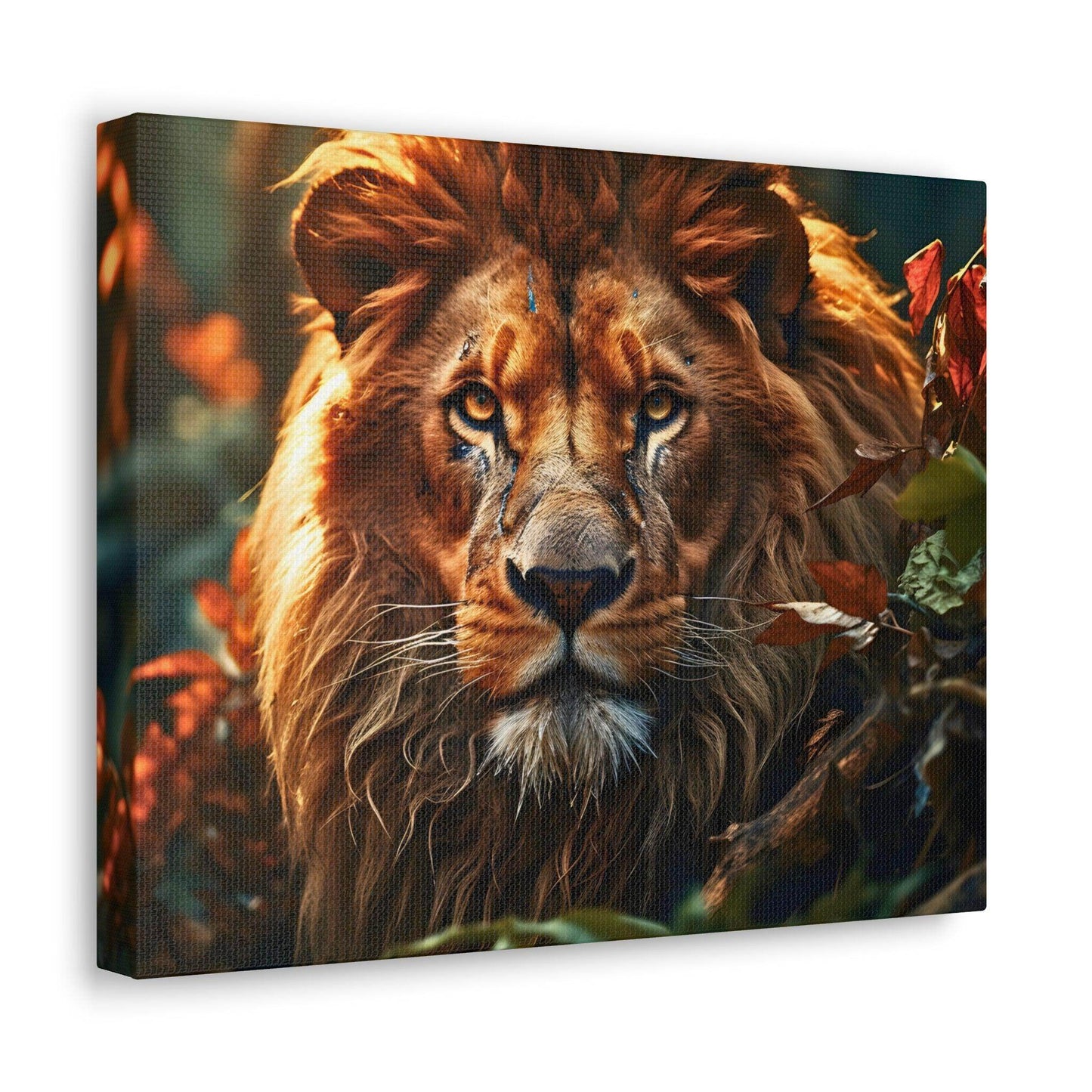 Lion In Nature Art Canvas Gallery Wraps Lion Print Large Canvas Art Animal Wall Art minimalist Wall Art Lover Gift - Giftsmojo