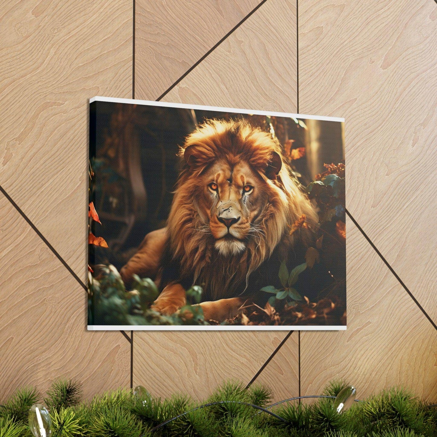 Lion In Nature Art Canvas Gallery Wraps Lion Print Large Canvas Art Animal Wall Art minimalist Wall Art Lover Gift - Giftsmojo